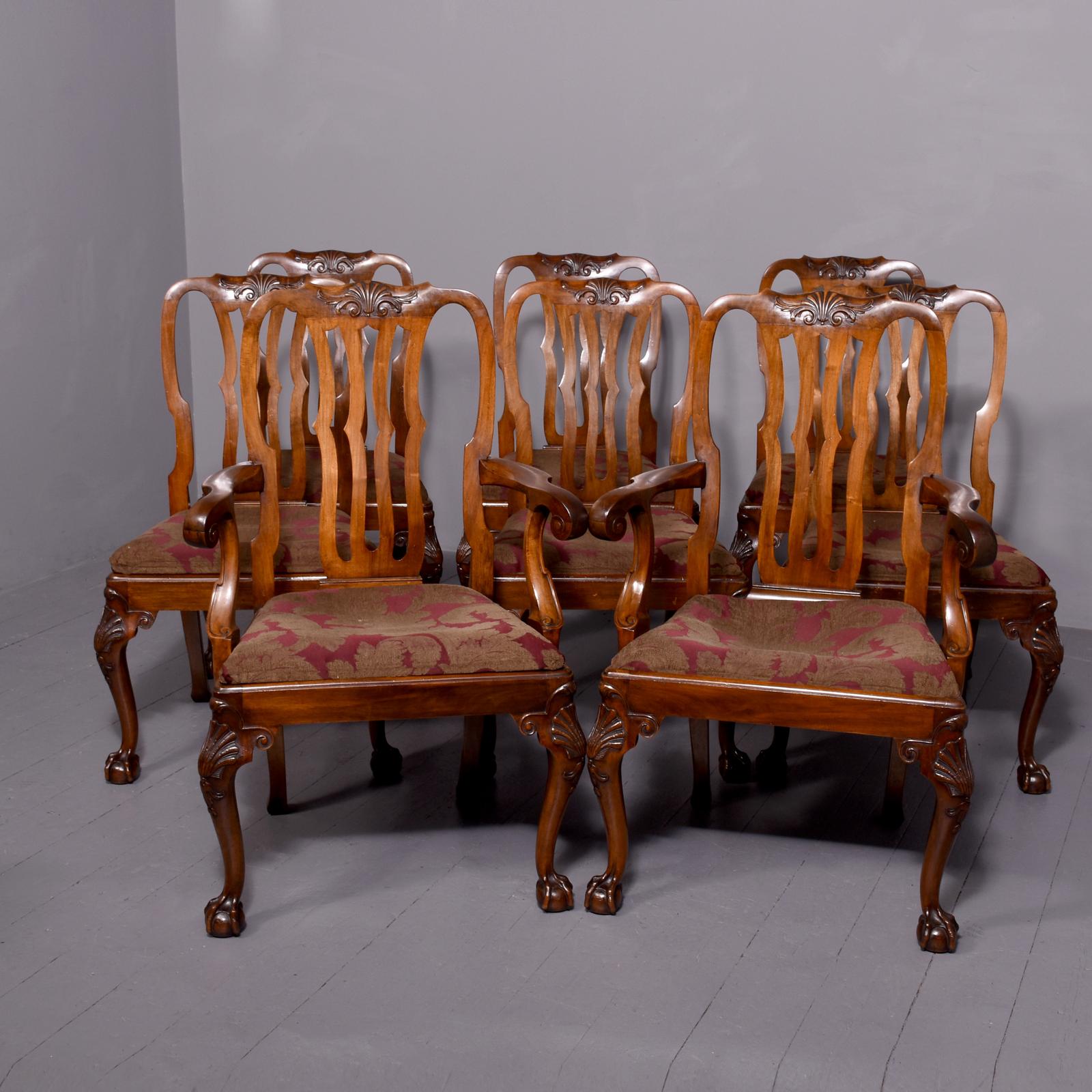 Quality Set of 8 George II Style Walnut Dining Chairs (1 of 11)