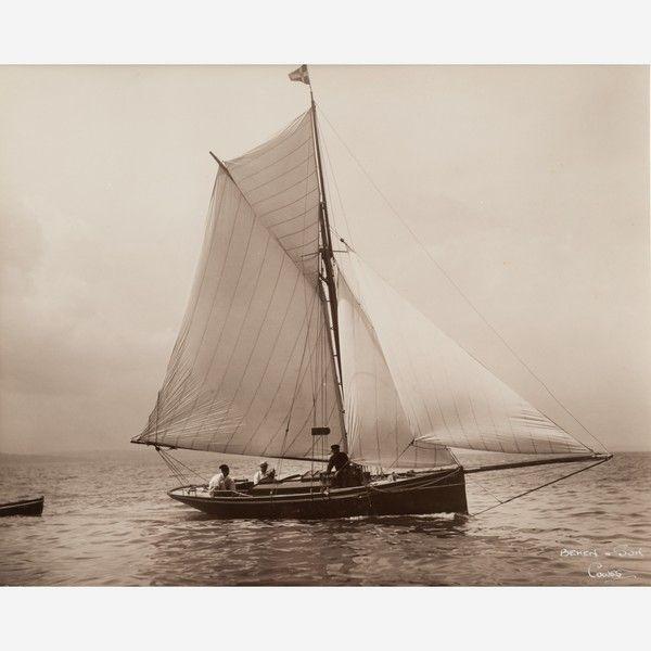 Early Silver Gelatin Photographic Print by Beken of Cowes – Yacht Witch Towing Tender (1 of 1)
