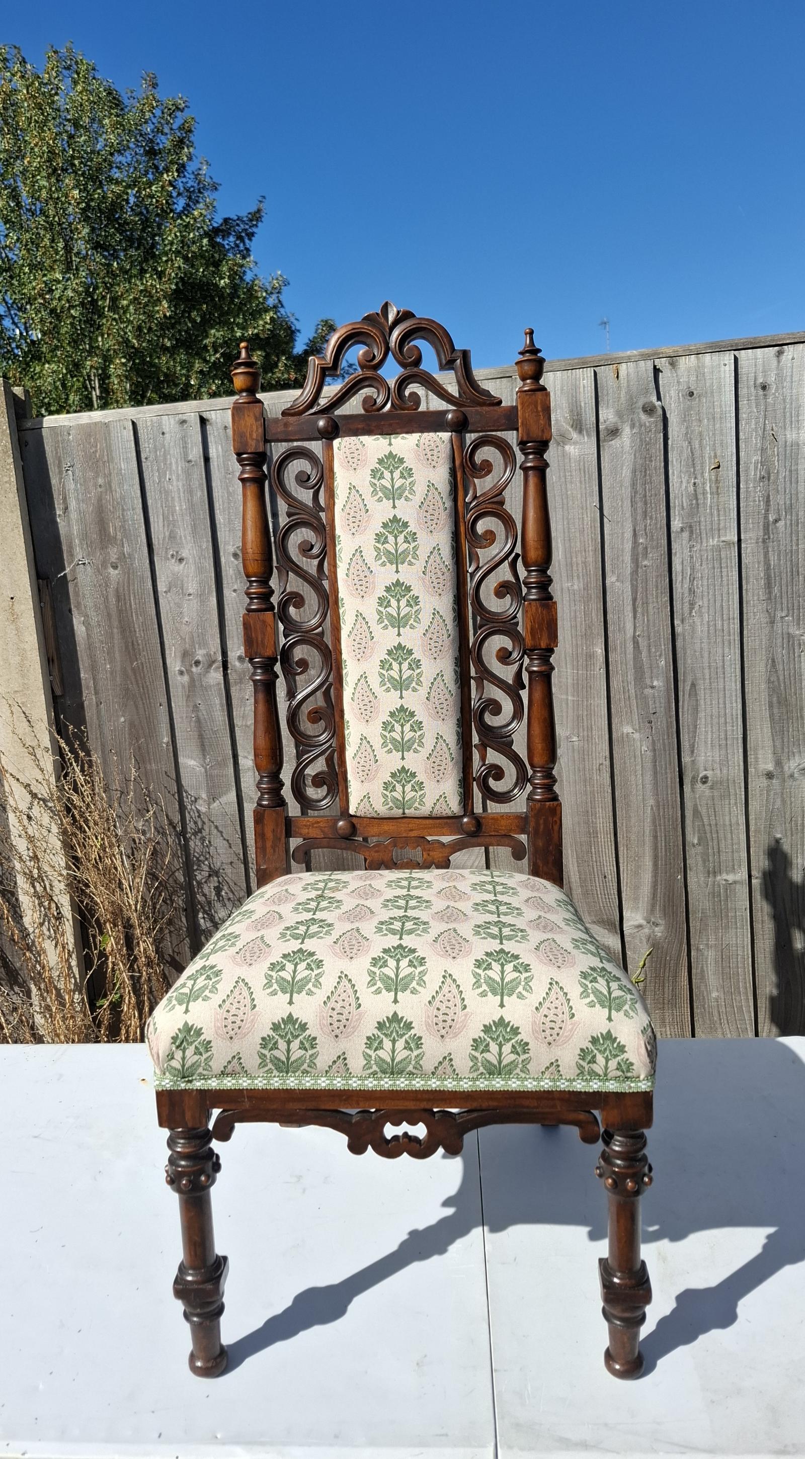 Victorian Mahogany Hand Carved Occasional Chair (1 of 5)