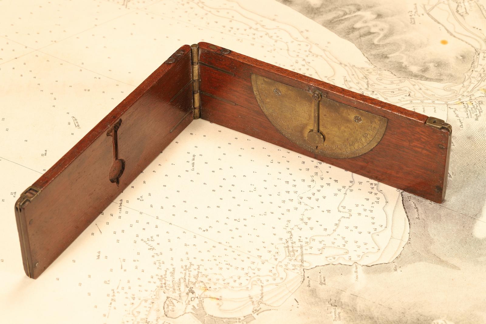 Georgian Mahogany & Brass Inclinometer Rule c. 1775 (1 of 6)
