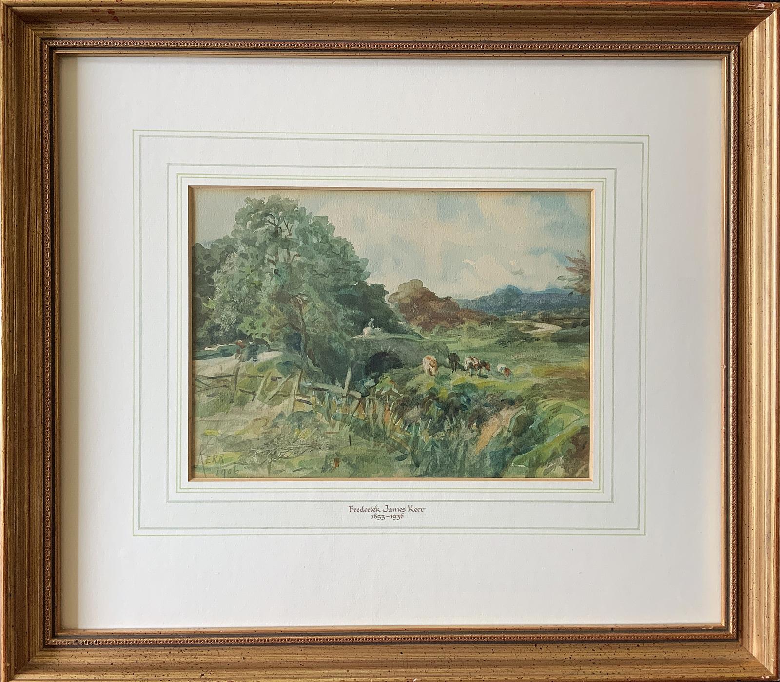 Frederick James Kerr (1853-1936) Cattle Farmland Landscape Watercolour Painting (1 of 10) Frederick James Kerr (1853-1936) Cattle Farmland Landscape Watercolour Painting (1 of 10)