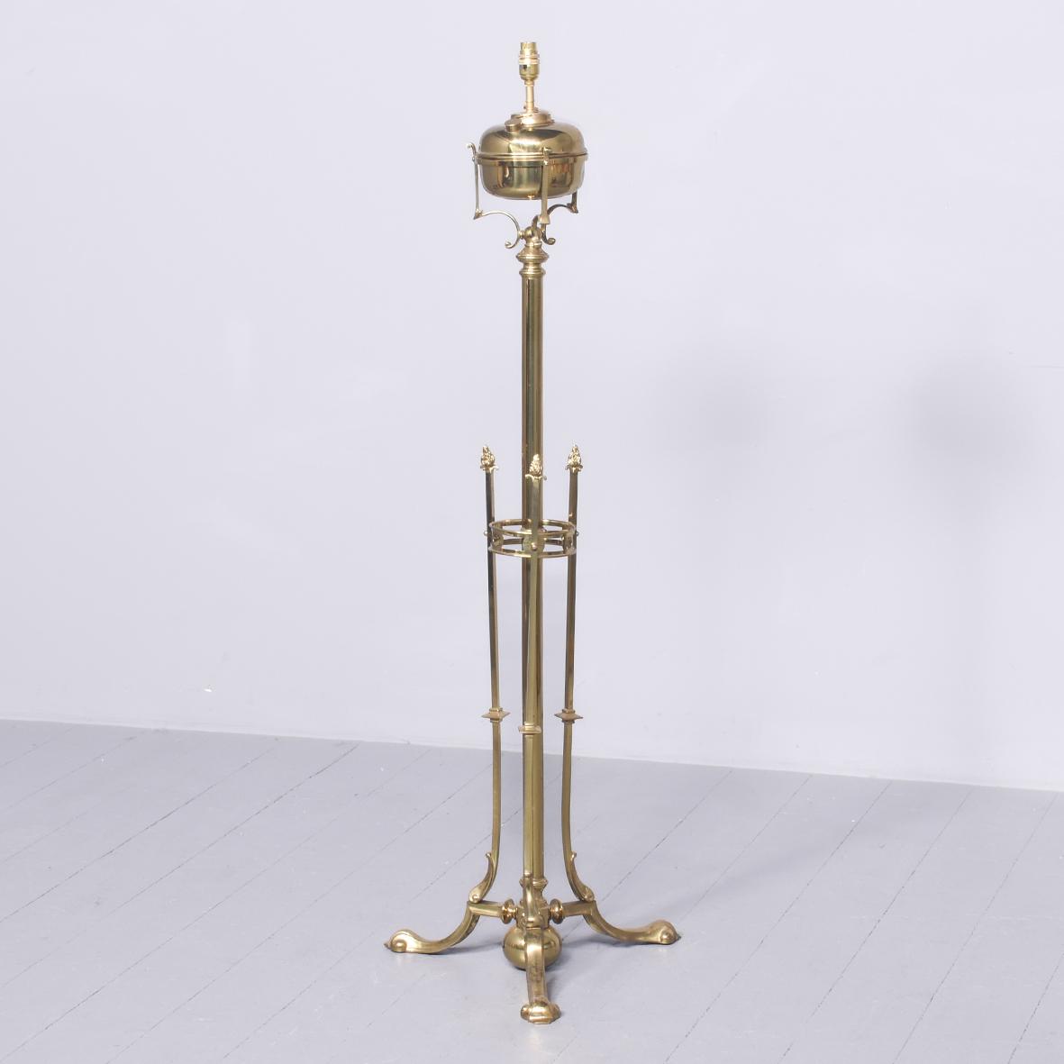 Brass & Cast Brass Standard Lamp (1 of 7)