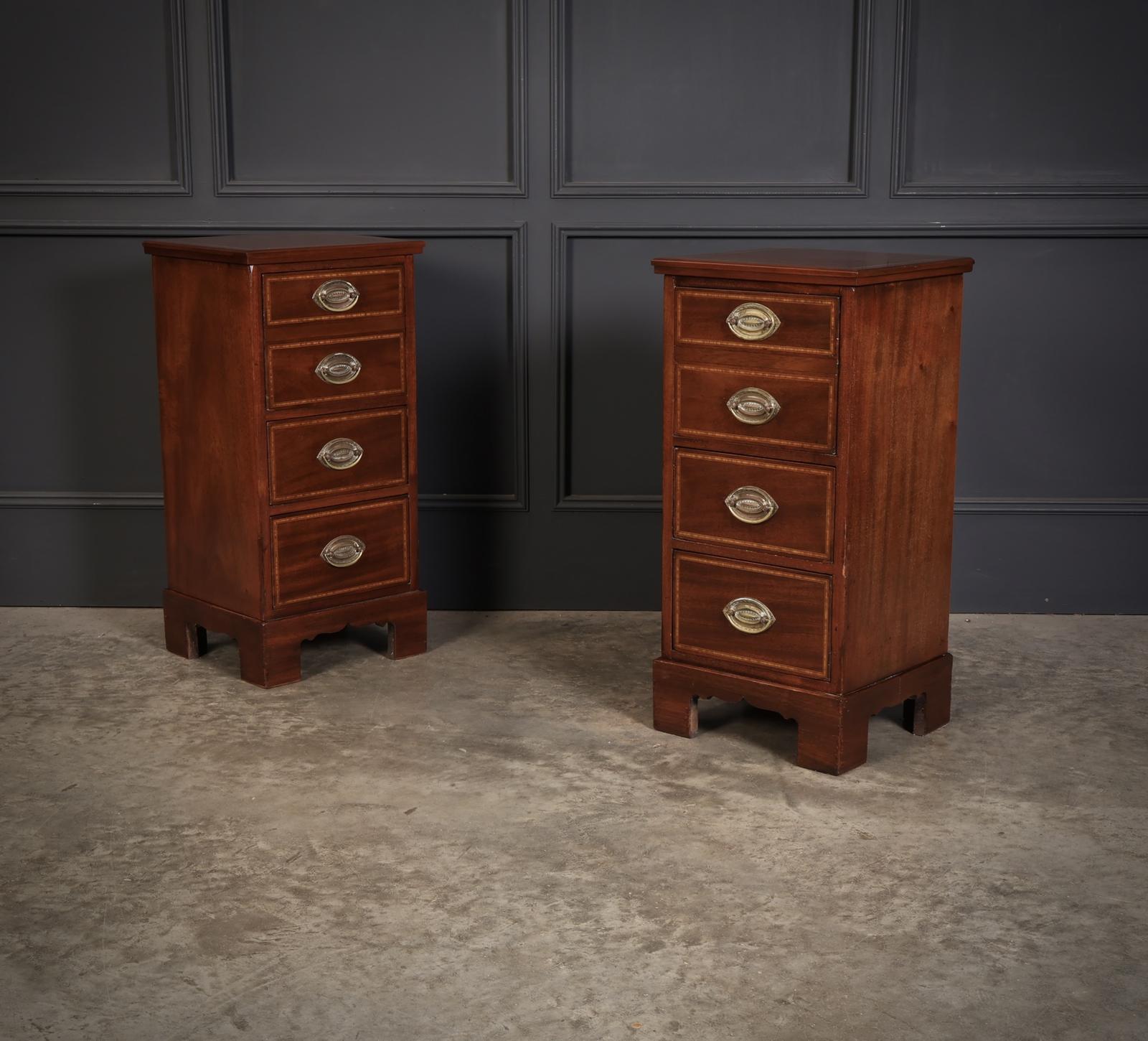Pair of Inlaid Mahogany Bedside Chests (1 of 10) Pair of Inlaid Mahogany Bedside Chests (1 of 10)