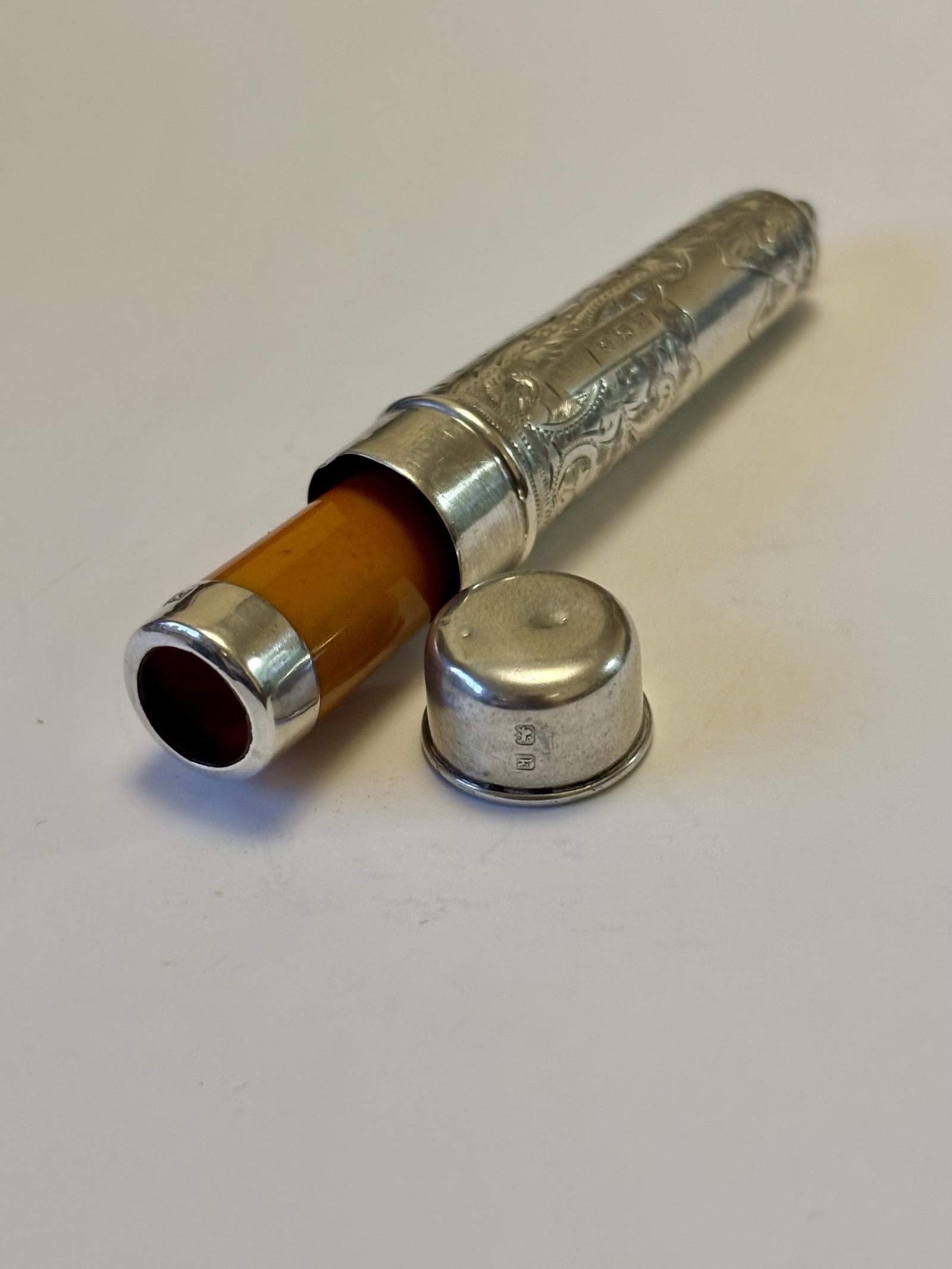 Edwardian Sterling Silver Cheroot Holder & Case Joseph Gloster 1909 (1 of 12) Edwardian Sterling Silver Cheroot Holder & Case Joseph Gloster 1909 (1 of 12)