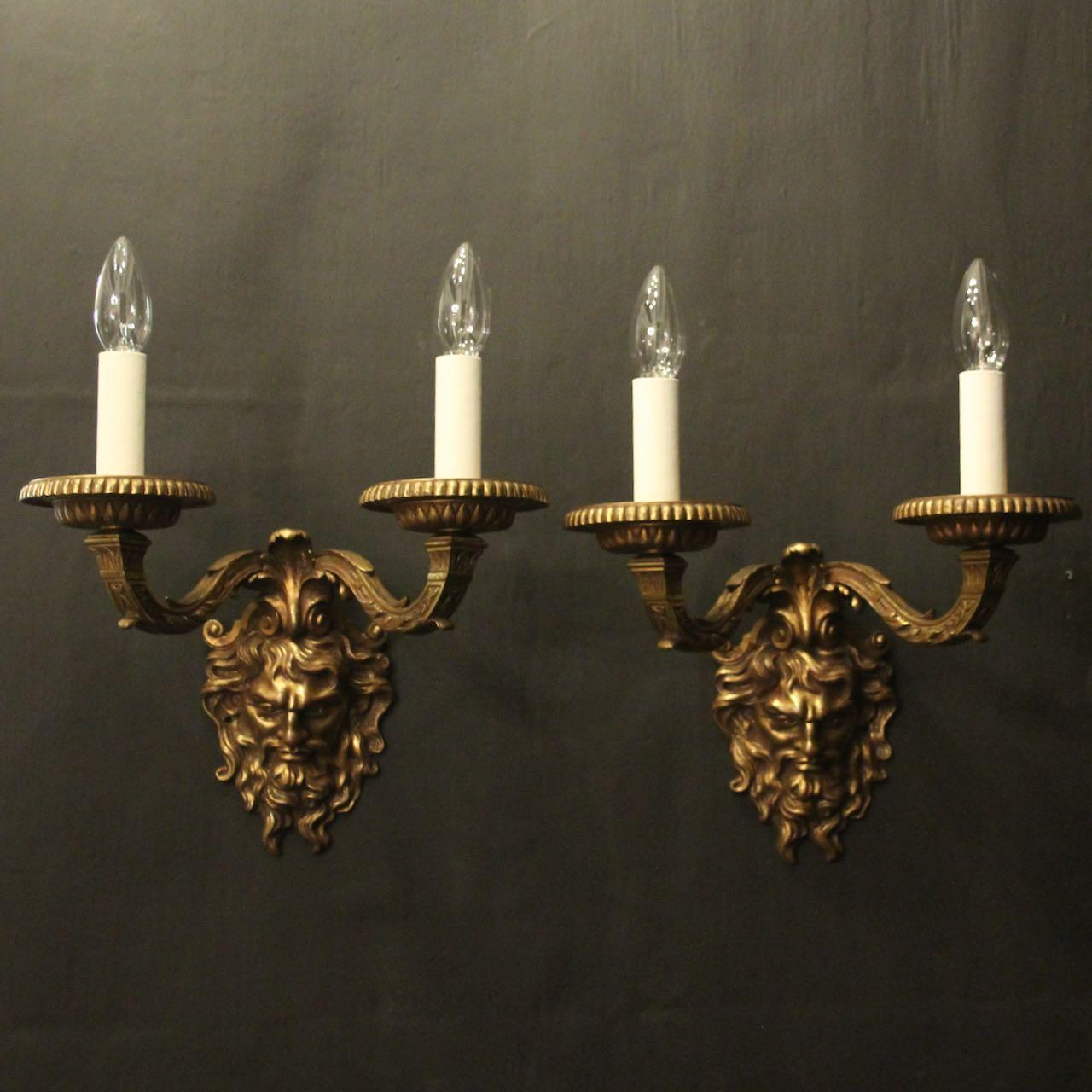 French 19th Century Gilded Bronze Antique Wall Sconces (1 of 10)