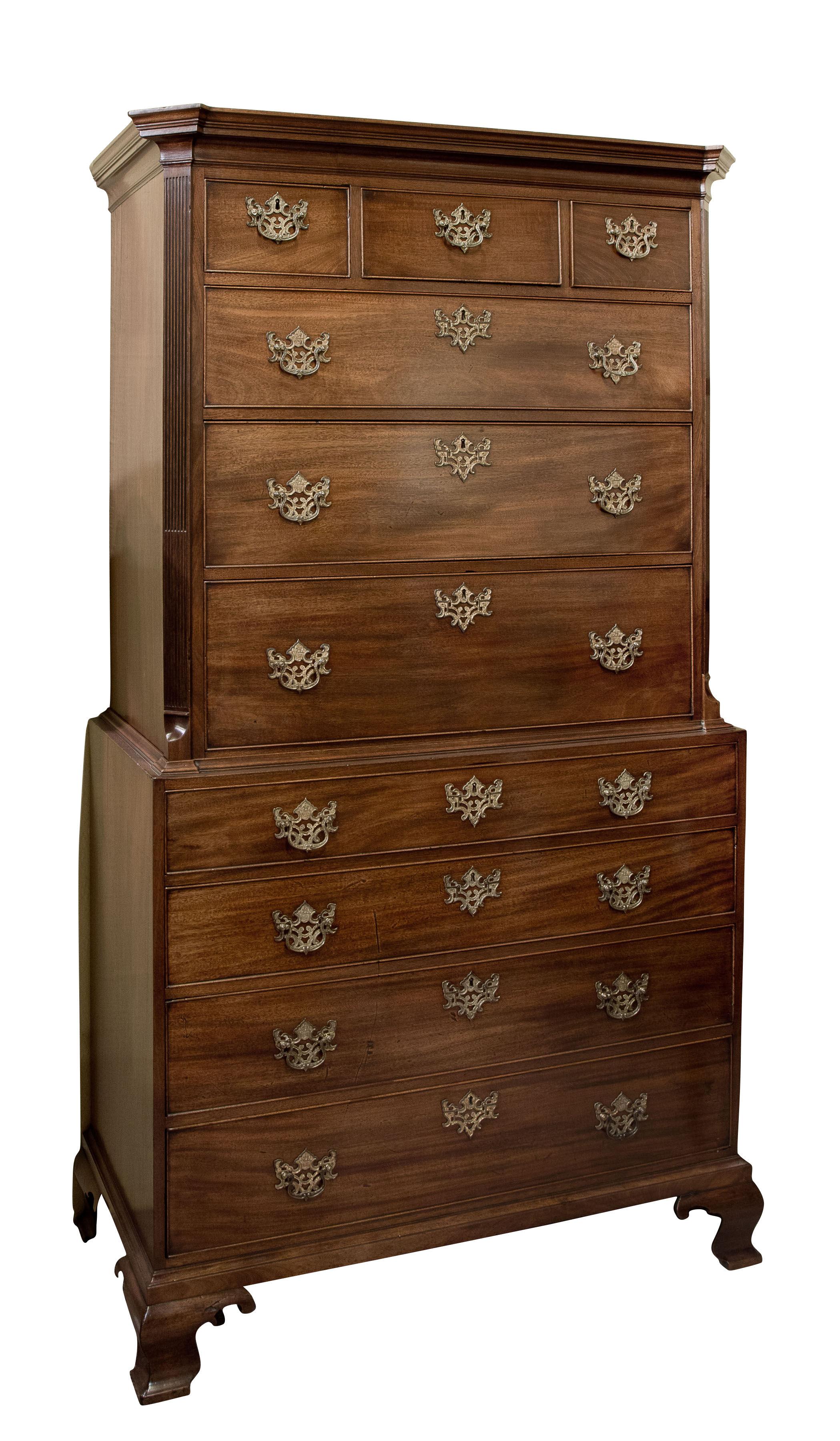 George III Mahogany Chest on Chest (1 of 1)