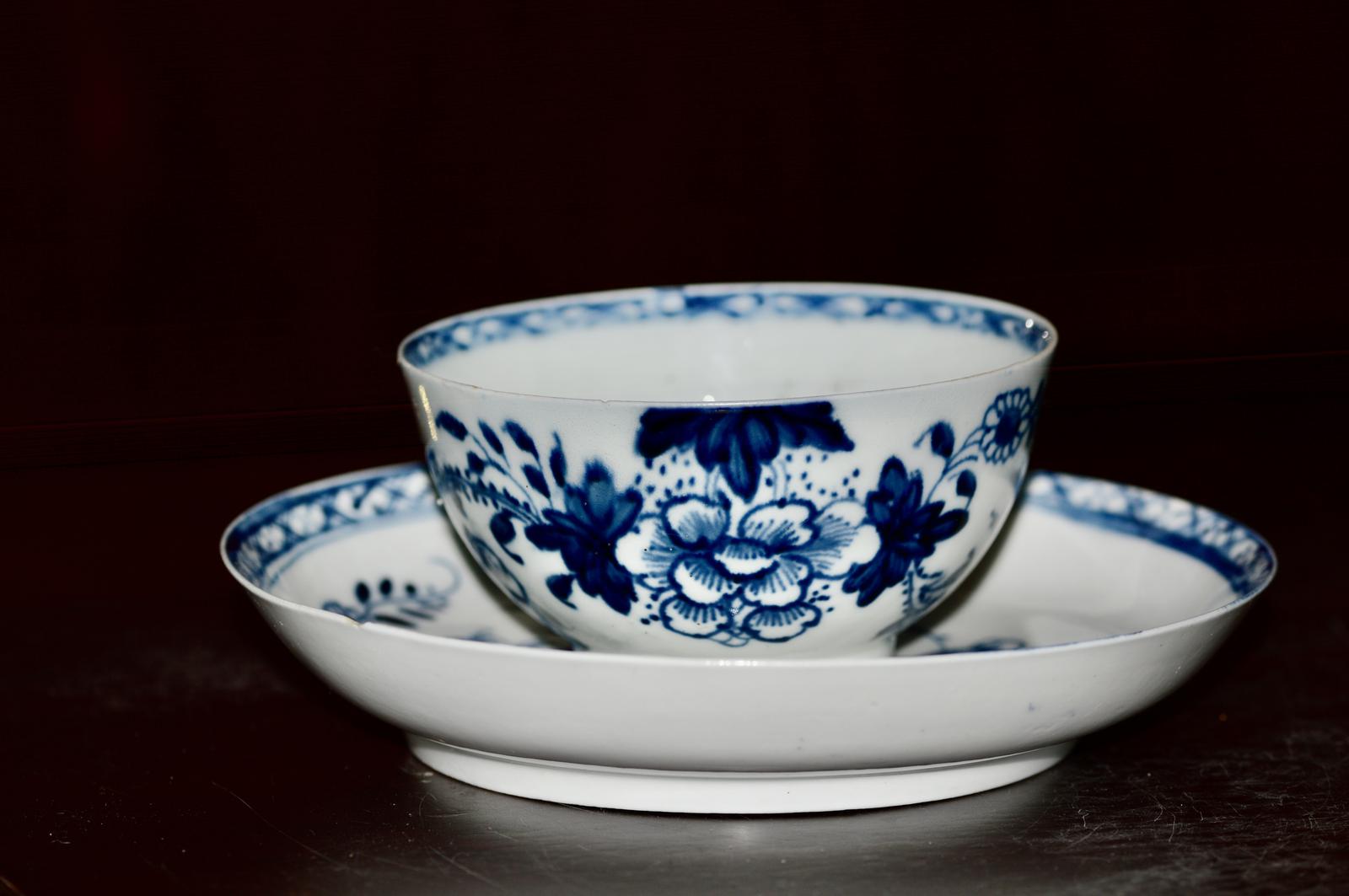 1766-70 Liverpool's Philip Christian Tea Bowl and Saucer 'Bird on a Branch' (1 of 9) 1766-70 Liverpool's Philip Christian Tea Bowl and Saucer 'Bird on a Branch' (1 of 9)