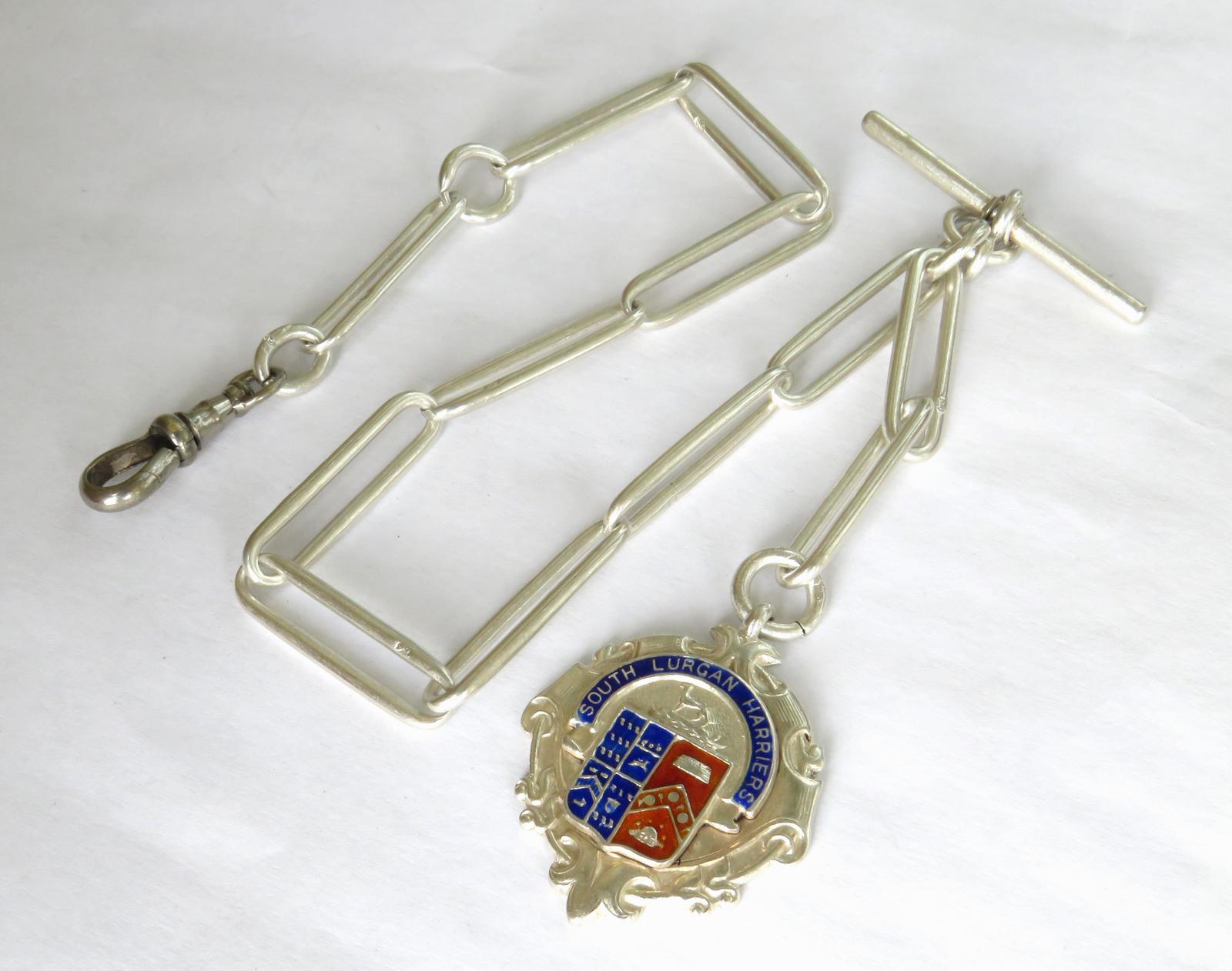 Antique Silver Churchill Watch Chain and Lurgan Fob (1 of 4)