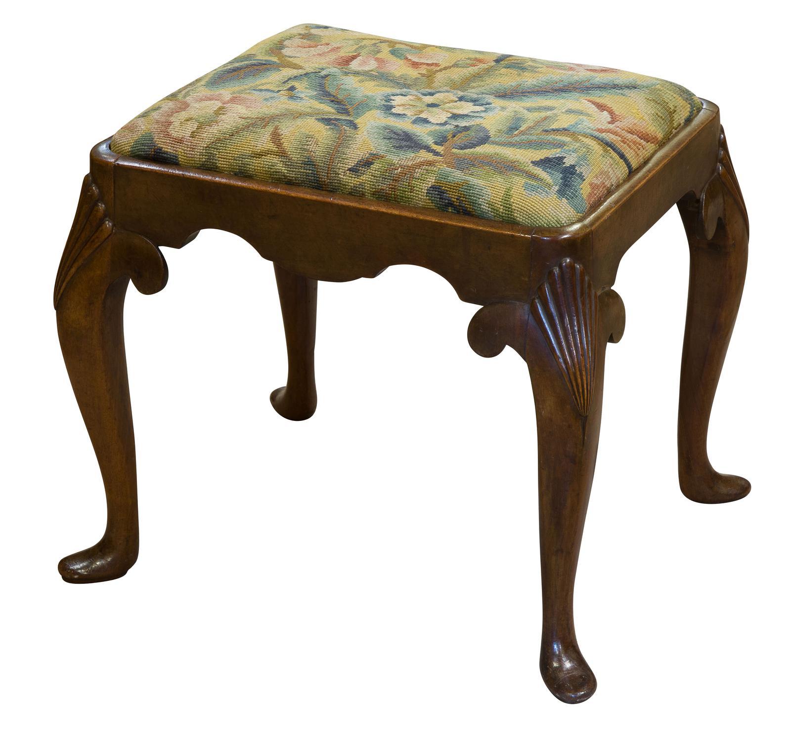 19th Century Walnut George I Style Stool (1 of 1)