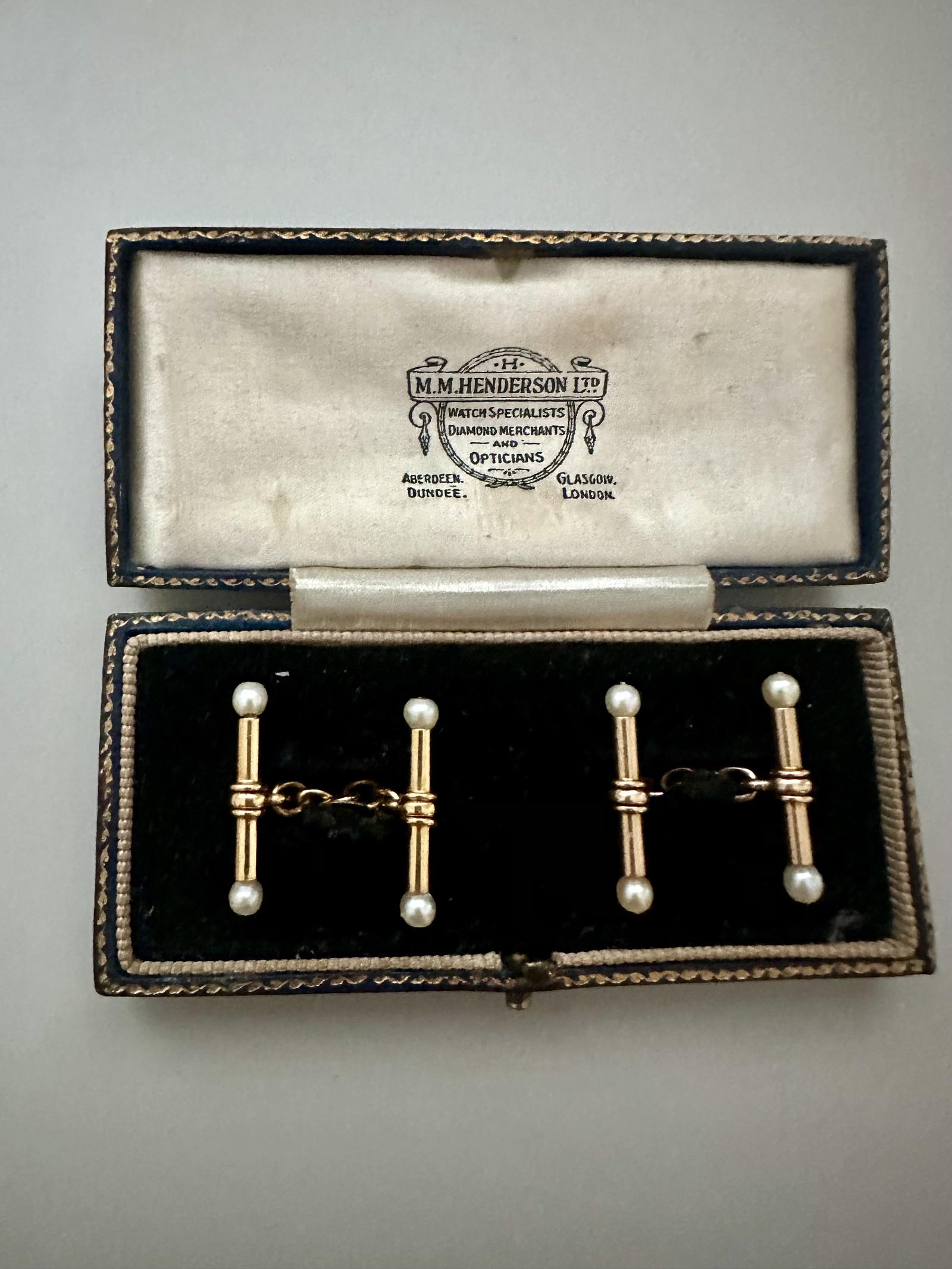 Antique 18 ct and Pearl Cufflinks (1 of 6)