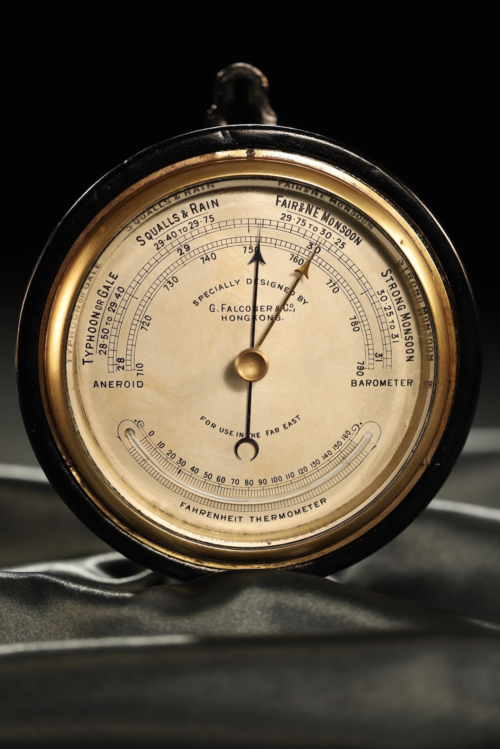Antique Aneroid Marine Barometer by Falconer c.1890 (1 of 8)