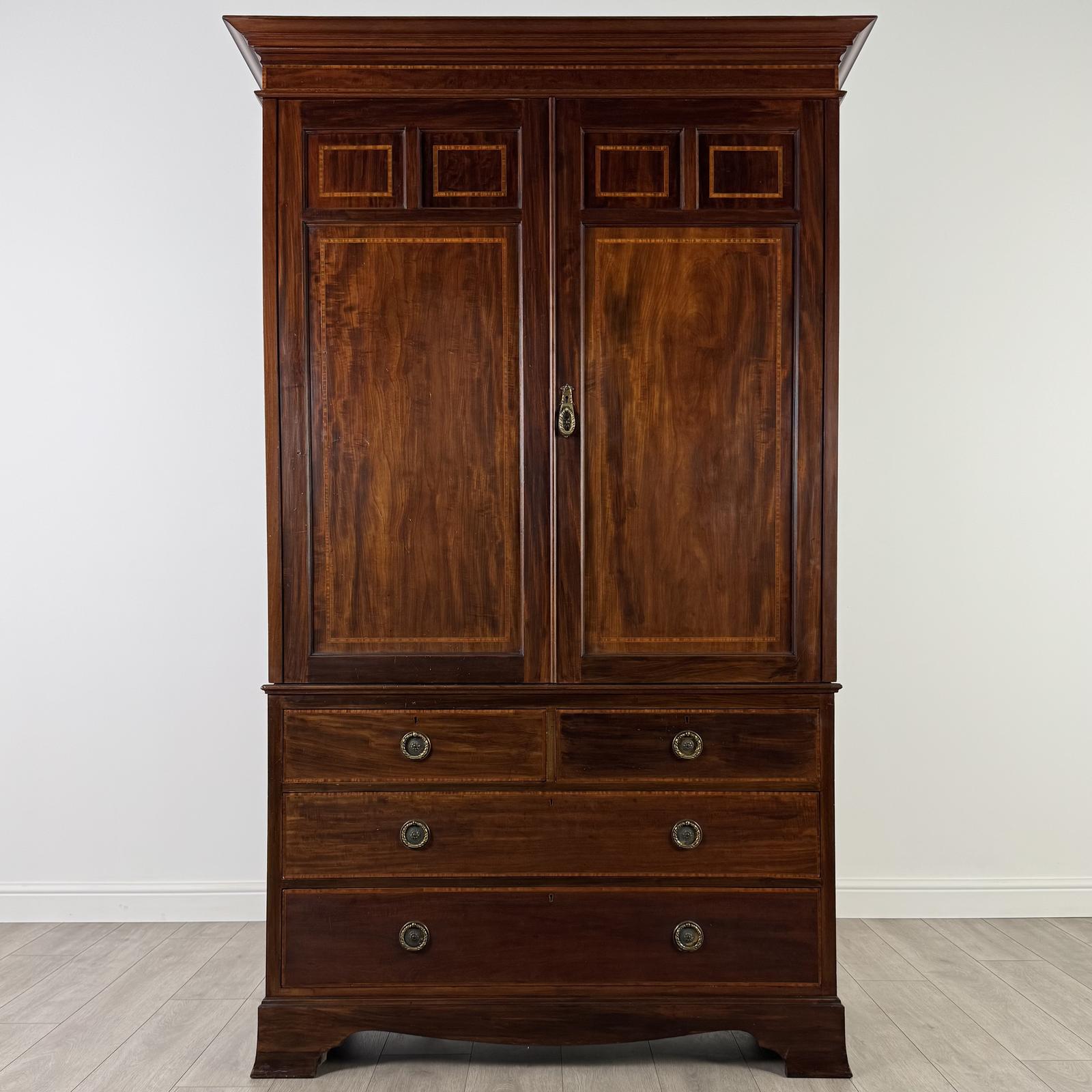 Antique 19th Century Fine Quality Linen Press Cupboard (1 of 11)