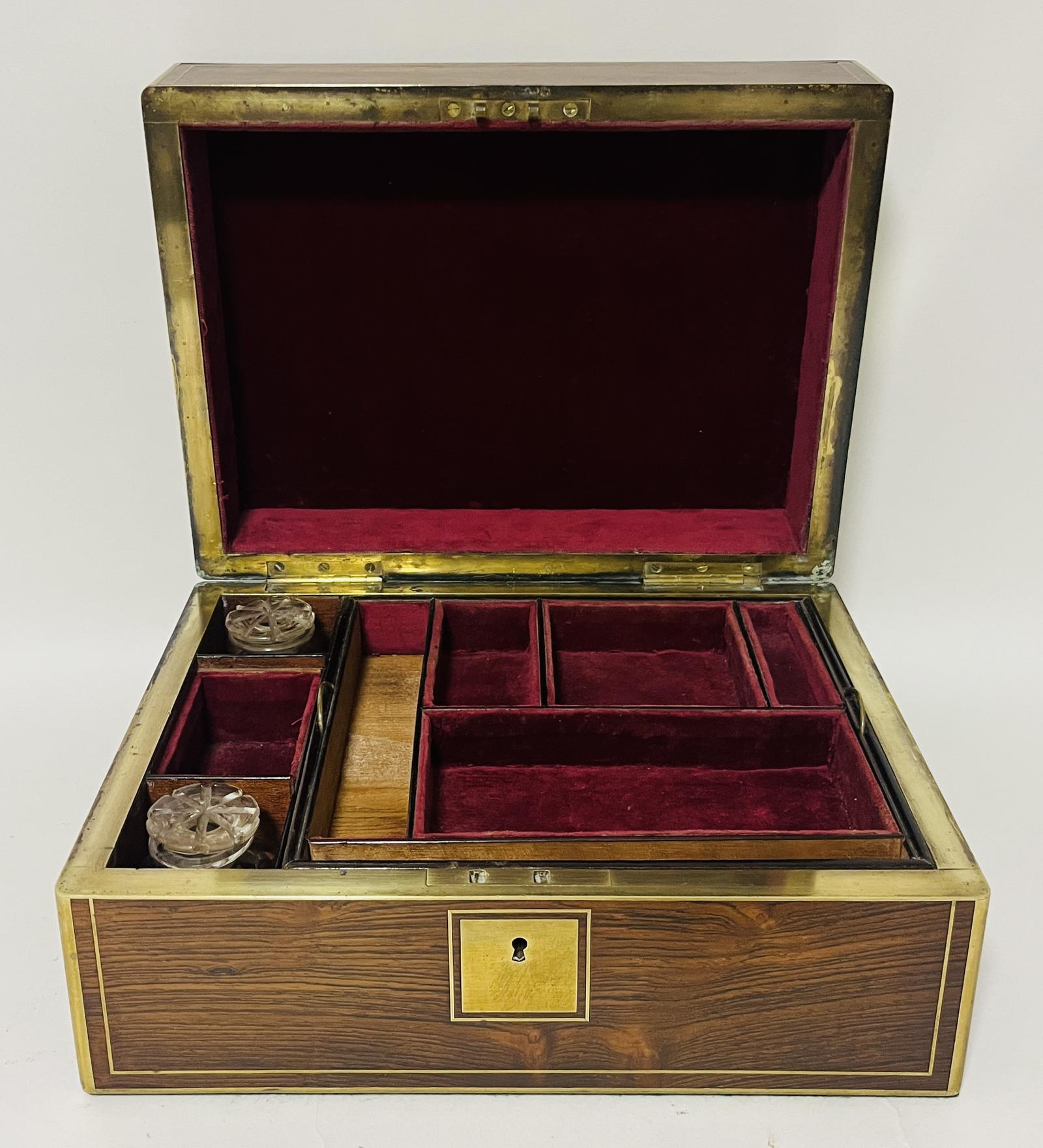 Antique Rosewood Brass Bound Vanity Box (1 of 16) Antique Rosewood Brass Bound Vanity Box (1 of 16)