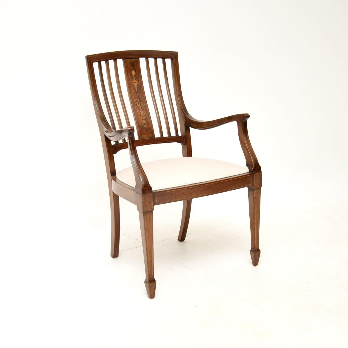 Antique Edwardian Inlaid Mahogany Armchair (1 of 10) Antique Edwardian Inlaid Mahogany Armchair (1 of 10)