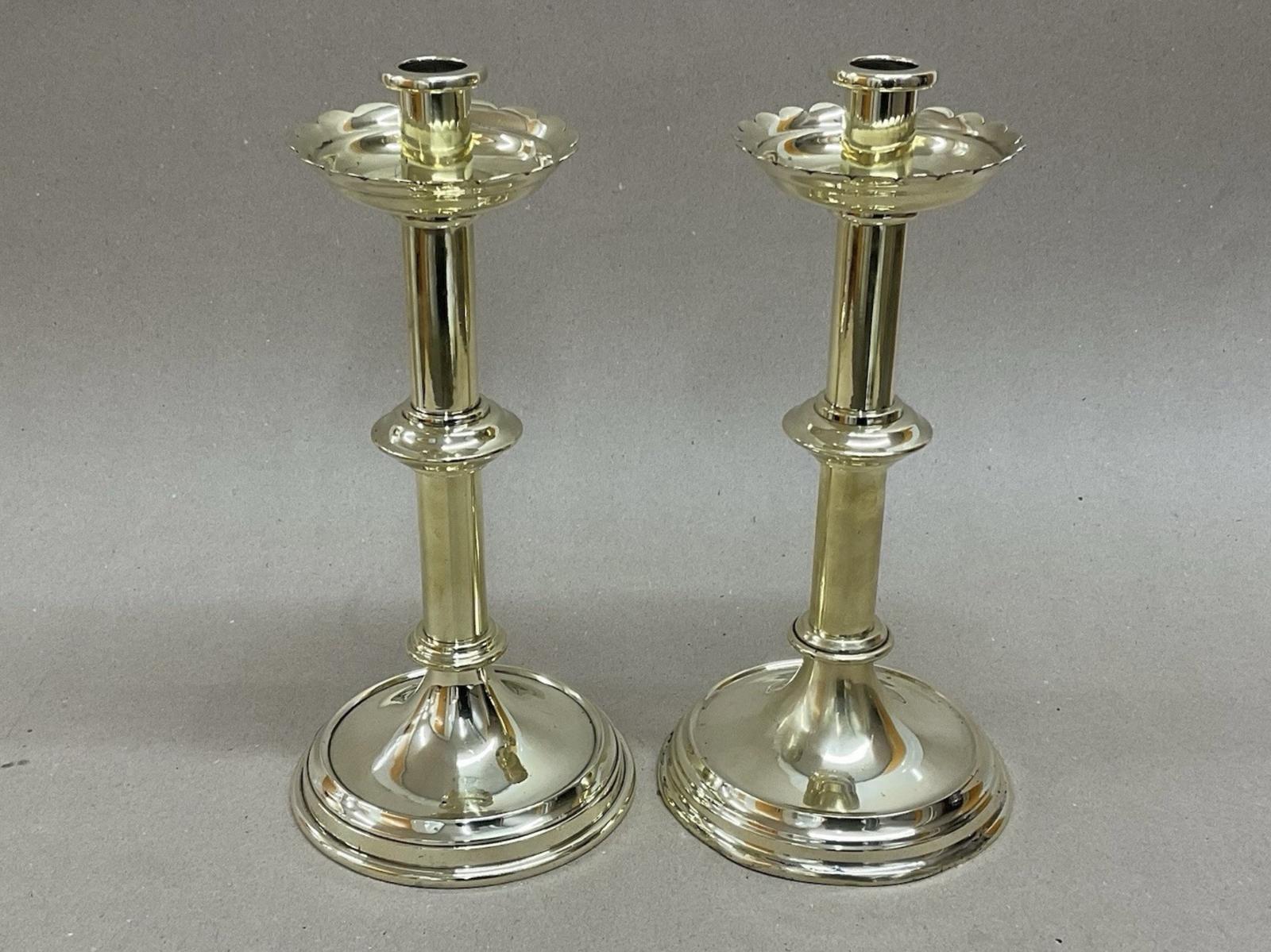 Pair of Arts & Crafts Brass Candlesticks Ecclesiastical / Church / Altar Antique Victorian c.1880 (1 of 6) Pair of Arts & Crafts Brass Candlesticks Ecclesiastical / Church / Altar Antique Victorian c.1880 (1 of 6)