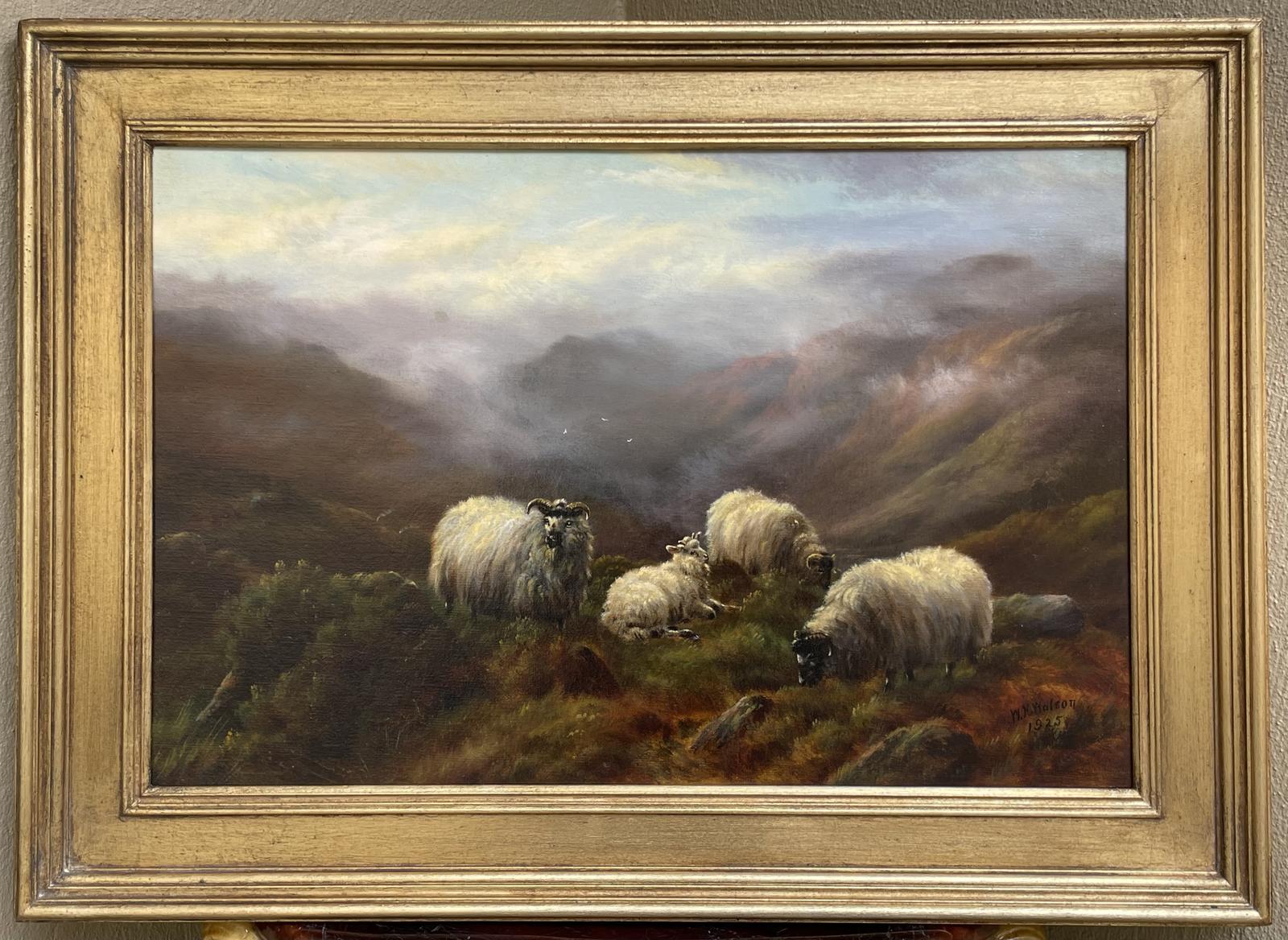 William H Watson Sheep Landscape Oil Painting (1 of 7)