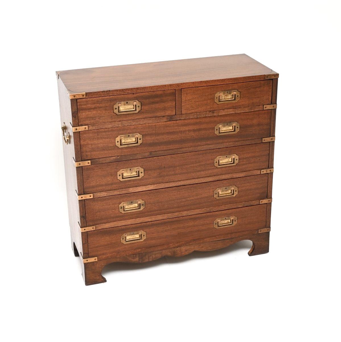 Mahogany Military Campaign Style Chest of Drawers (1 of 8) Mahogany Military Campaign Style Chest of Drawers (1 of 8)