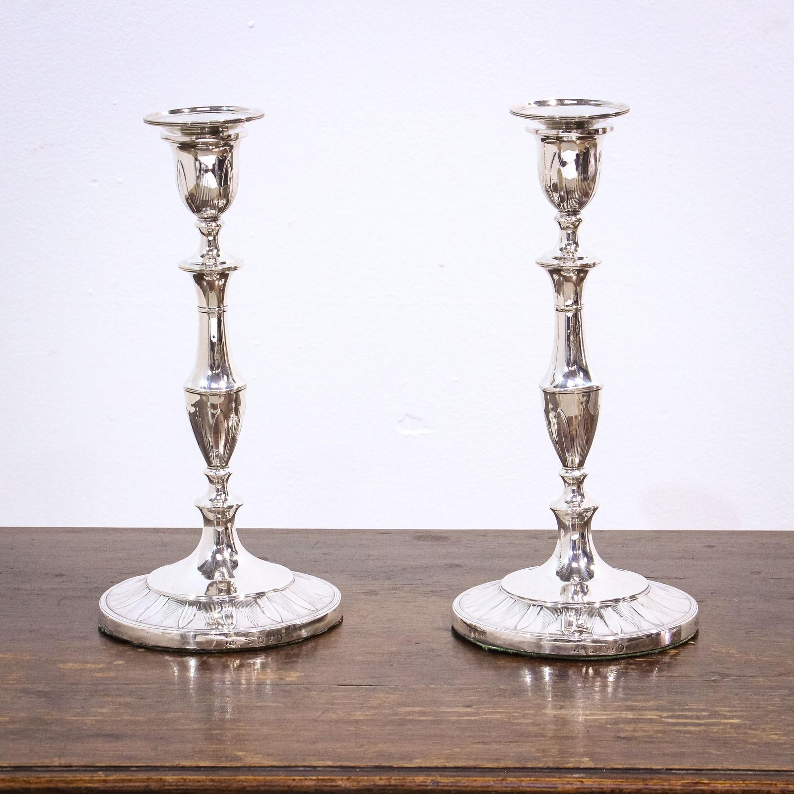 Pair of George III Sterling Silver Candlesticks by John Parsons (1 of 7)