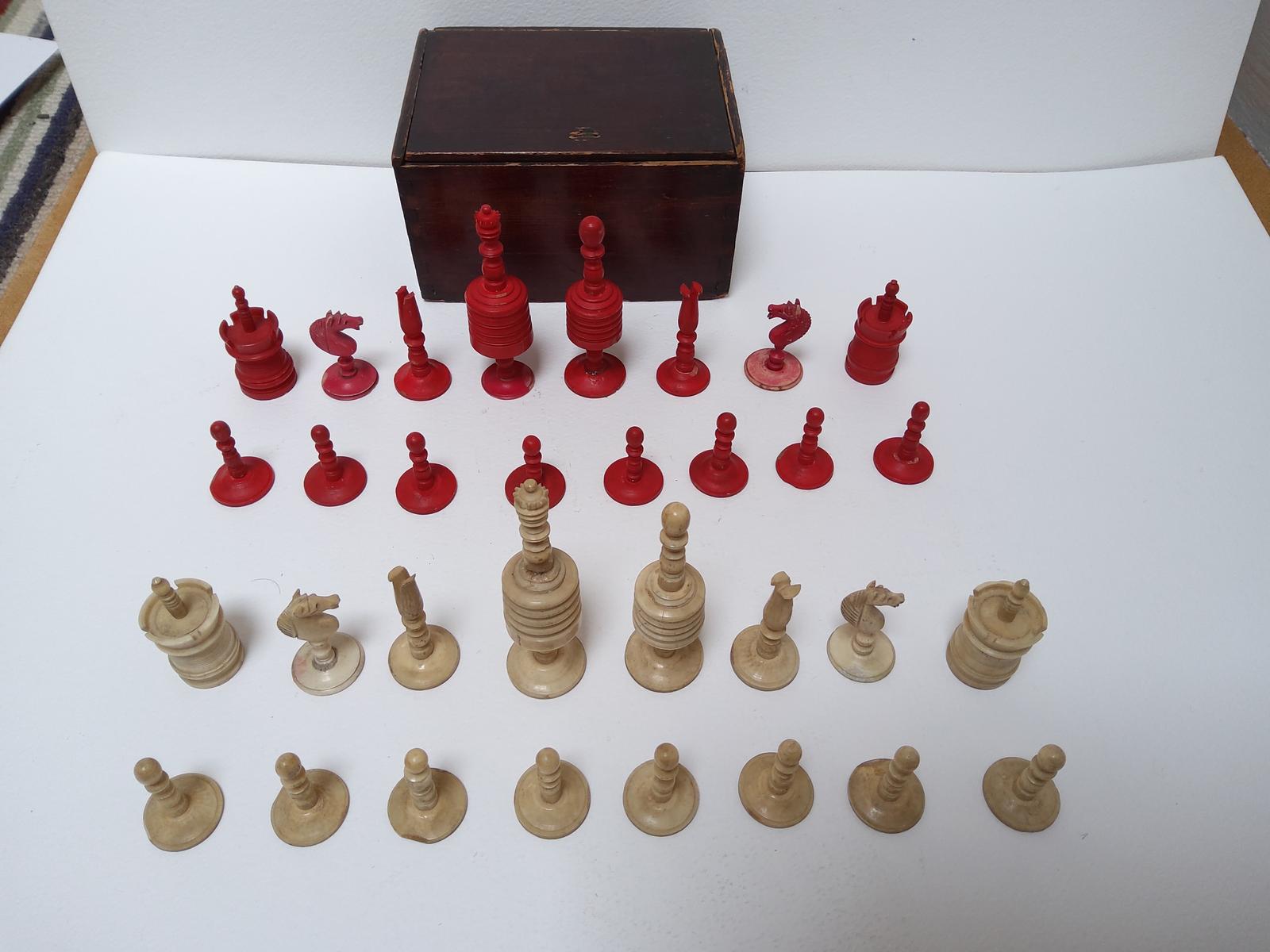 19th Century Carved Bone Chess Set (1 of 4)