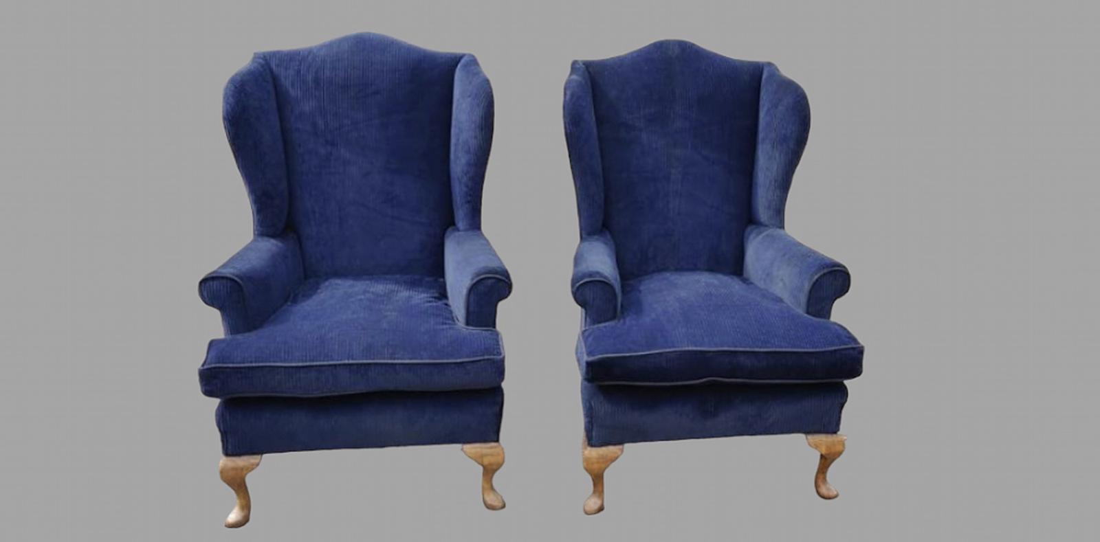 A Pair of Beech Wingback Armchairs (1 of 6)