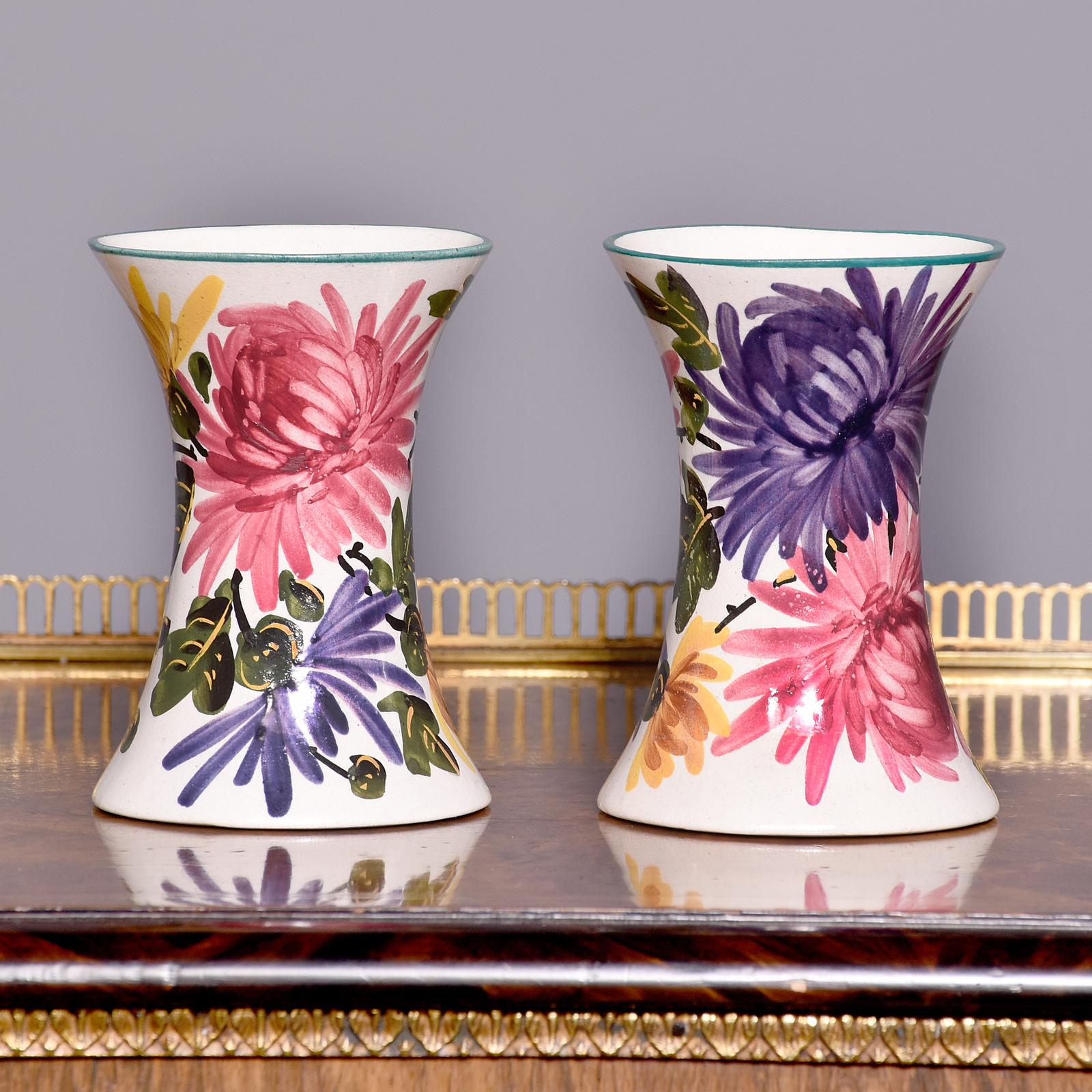 Pair of Hand Painted Wemyss Beaker Vases (1 of 6)