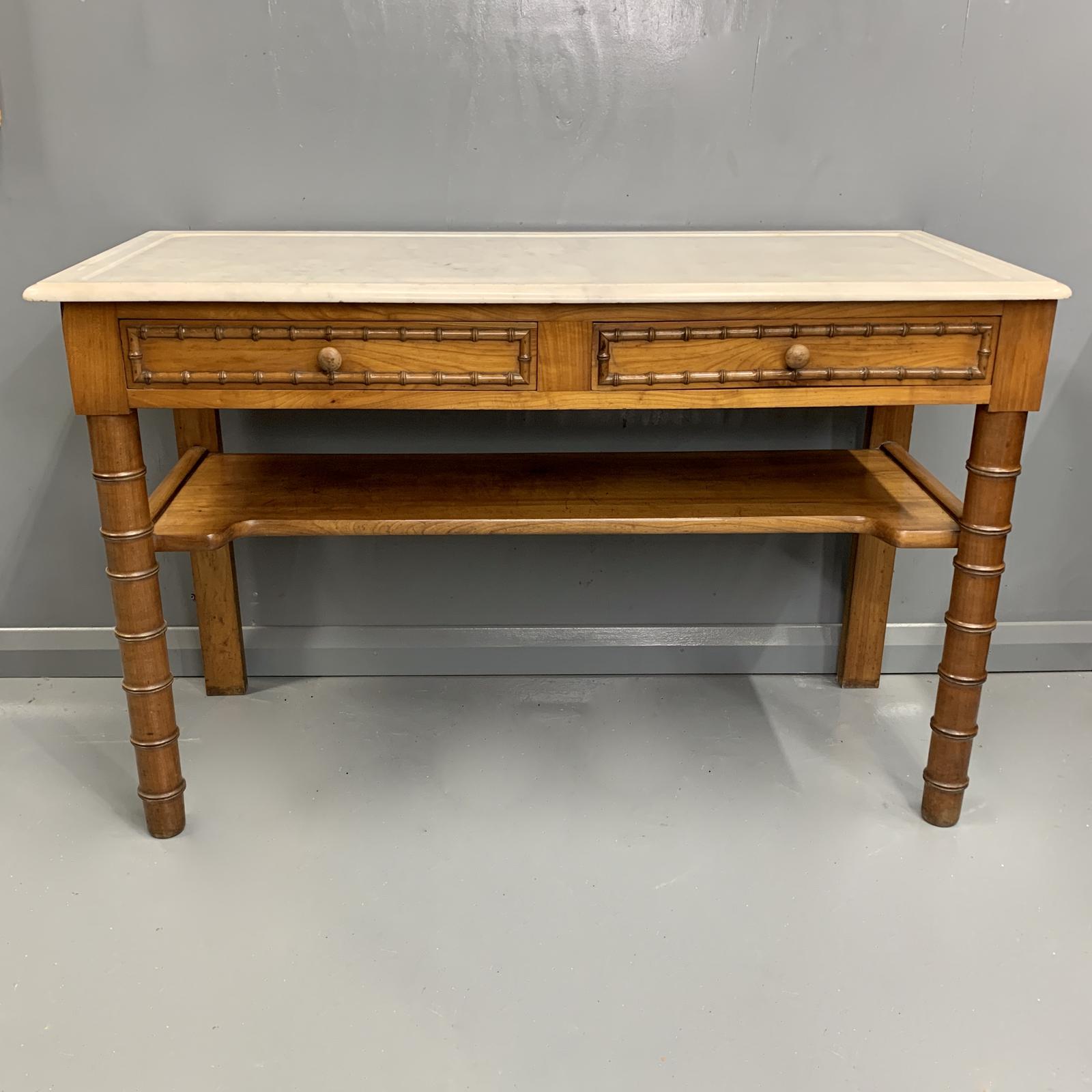 French Marble Top Faux Bamboo Dressing Table (1 of 8) French Marble Top Faux Bamboo Dressing Table (1 of 8)