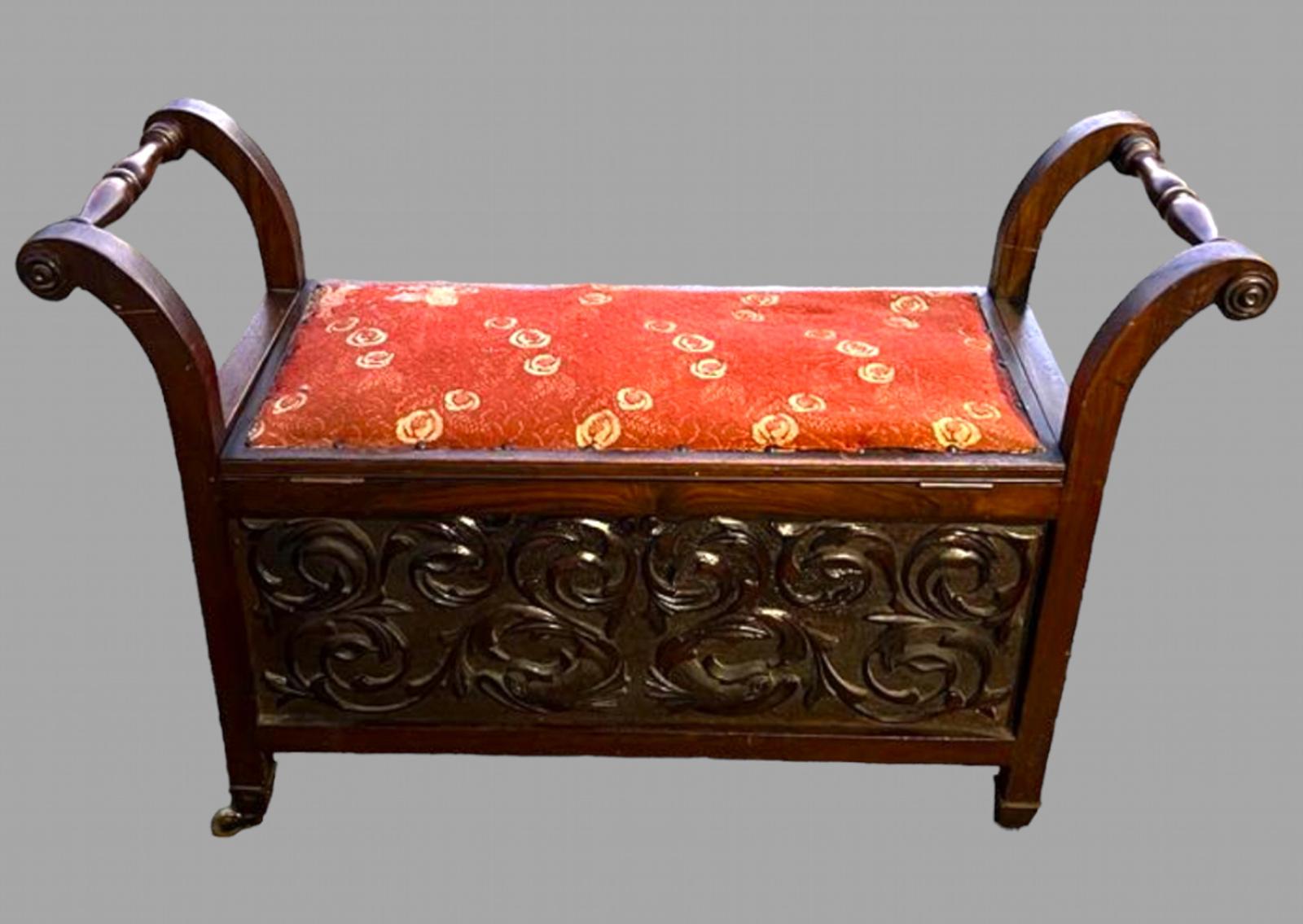 An Edwardian Oak Window Seat With Storage (1 of 5) An Edwardian Oak Window Seat With Storage (1 of 5)