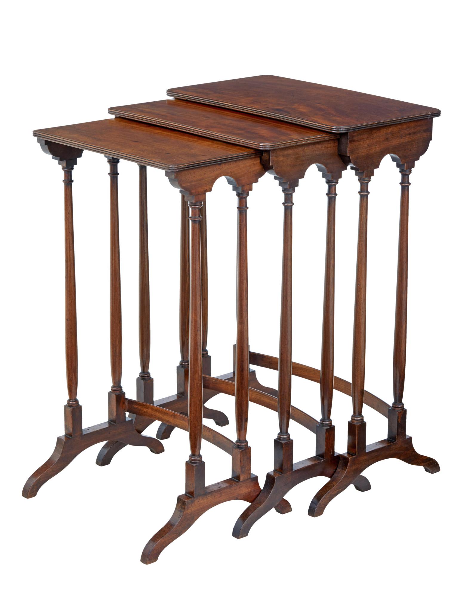Nest of 3 19th Century Mahogany Tables (1 of 5)