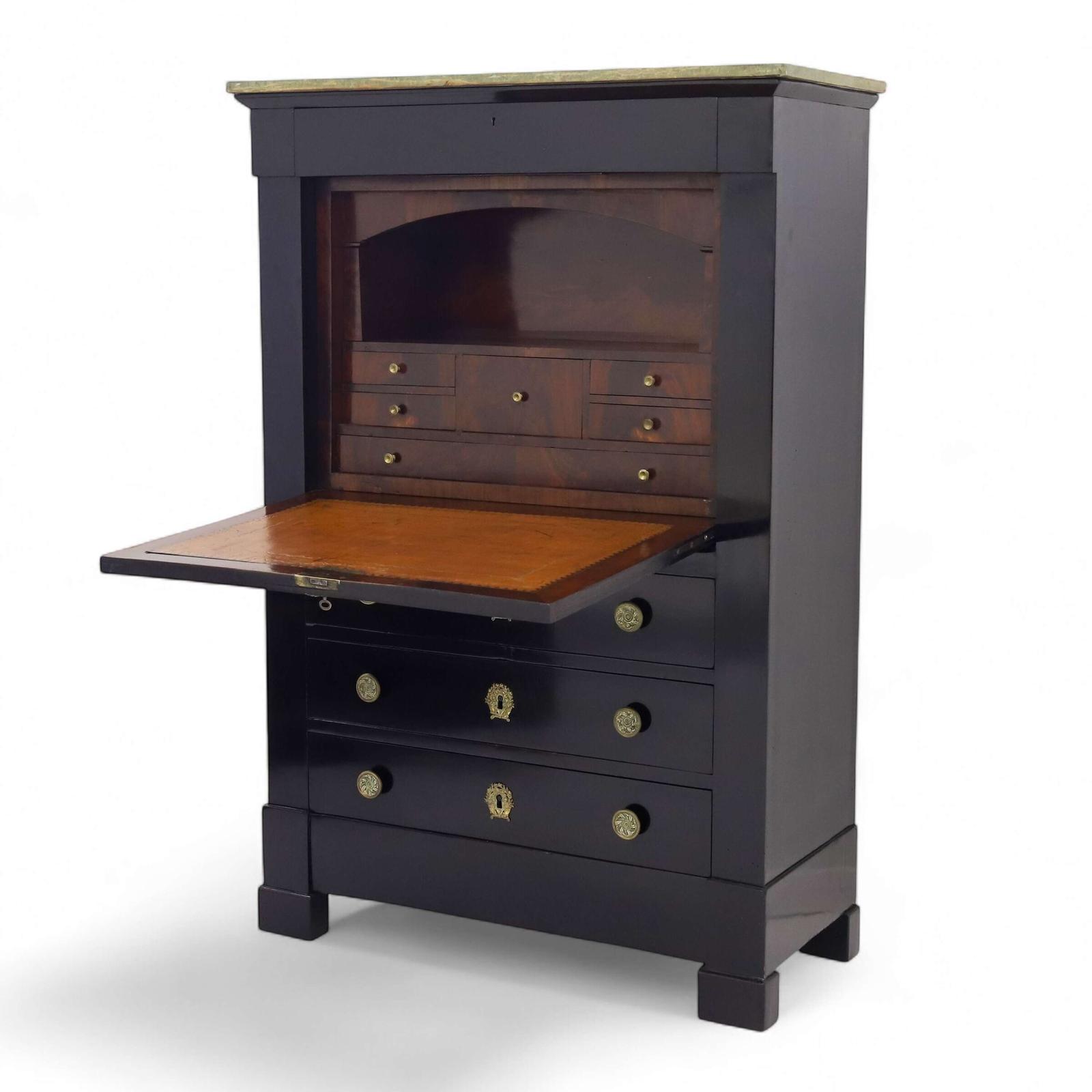 19th Century French Ebonised Escritoire Desk (1 of 7) 19th Century French Ebonised Escritoire Desk (1 of 7)
