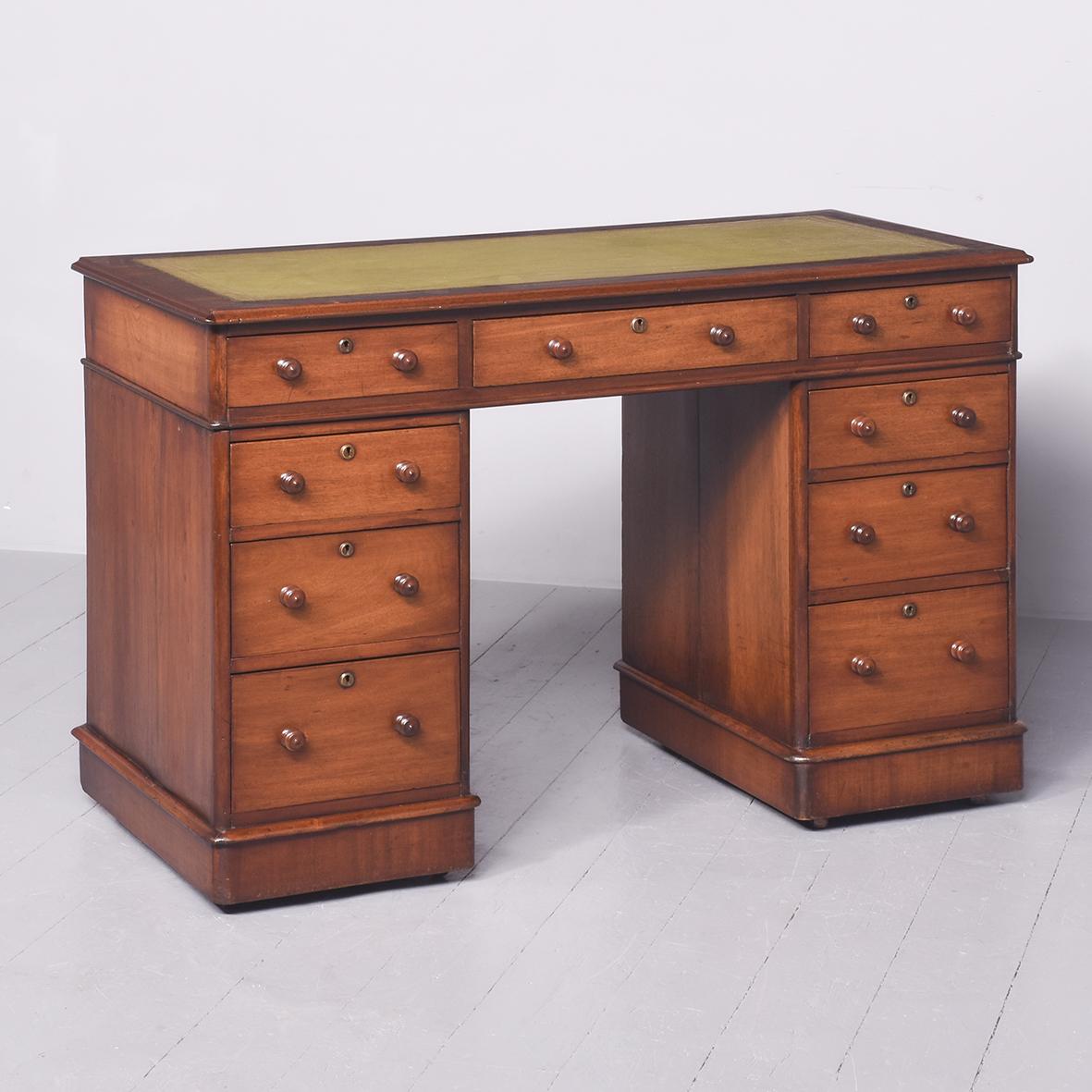 Neat Size Victorian Pedestal Desk (1 of 9) Neat Size Victorian Pedestal Desk (1 of 9)