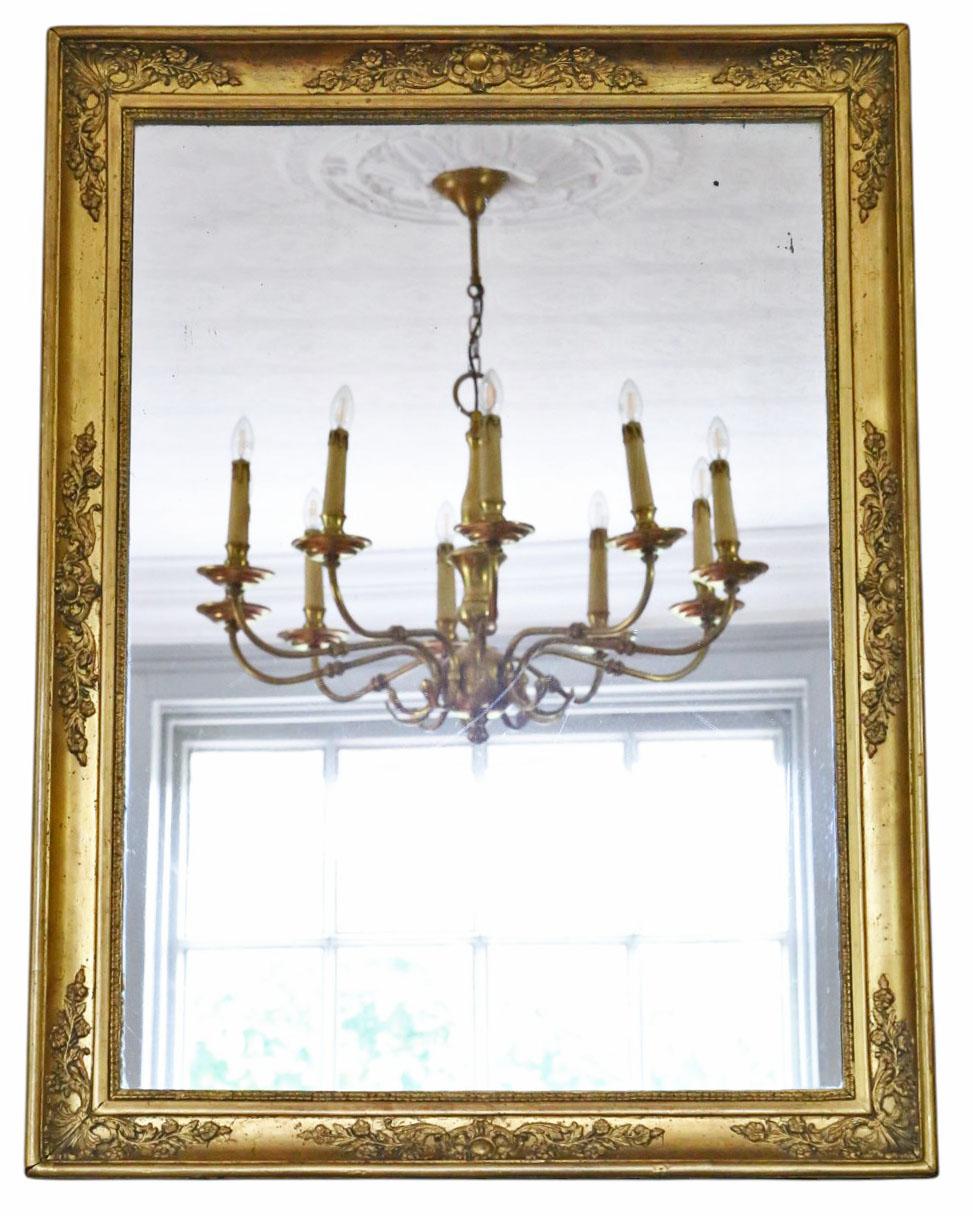 Antique 19th Century Large Gilt Overmantel Wall Mirror – Ornate Vintage Gold Frame (1 of 7) Antique 19th Century Large Gilt Overmantel Wall Mirror – Ornate Vintage Gold Frame (1 of 7)