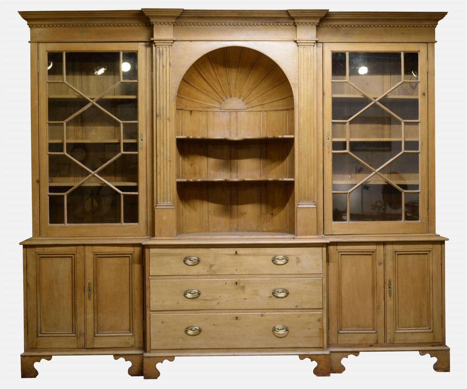 Pine Breakfront Bookcase (1 of 1) Pine Breakfront Bookcase (1 of 1)