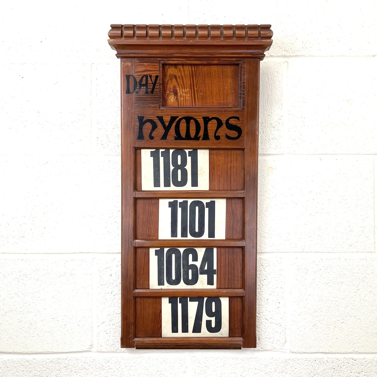 Antique Early 20th Century Pitch Pine Hymn Board (1 of 4) Antique Early 20th Century Pitch Pine Hymn Board (1 of 4)