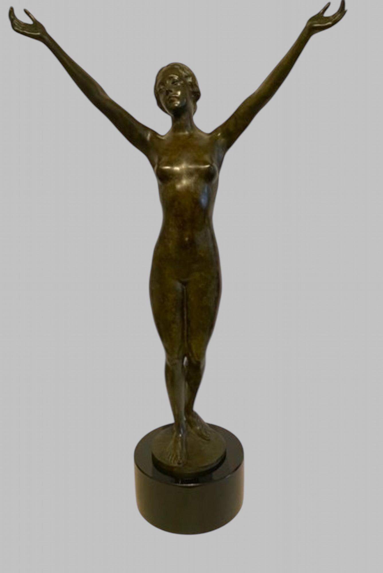 Paul Aichele - A Large Patinated Bronze Figure of a Nude (1 of 4) Paul Aichele - A Large Patinated Bronze Figure of a Nude (1 of 4)