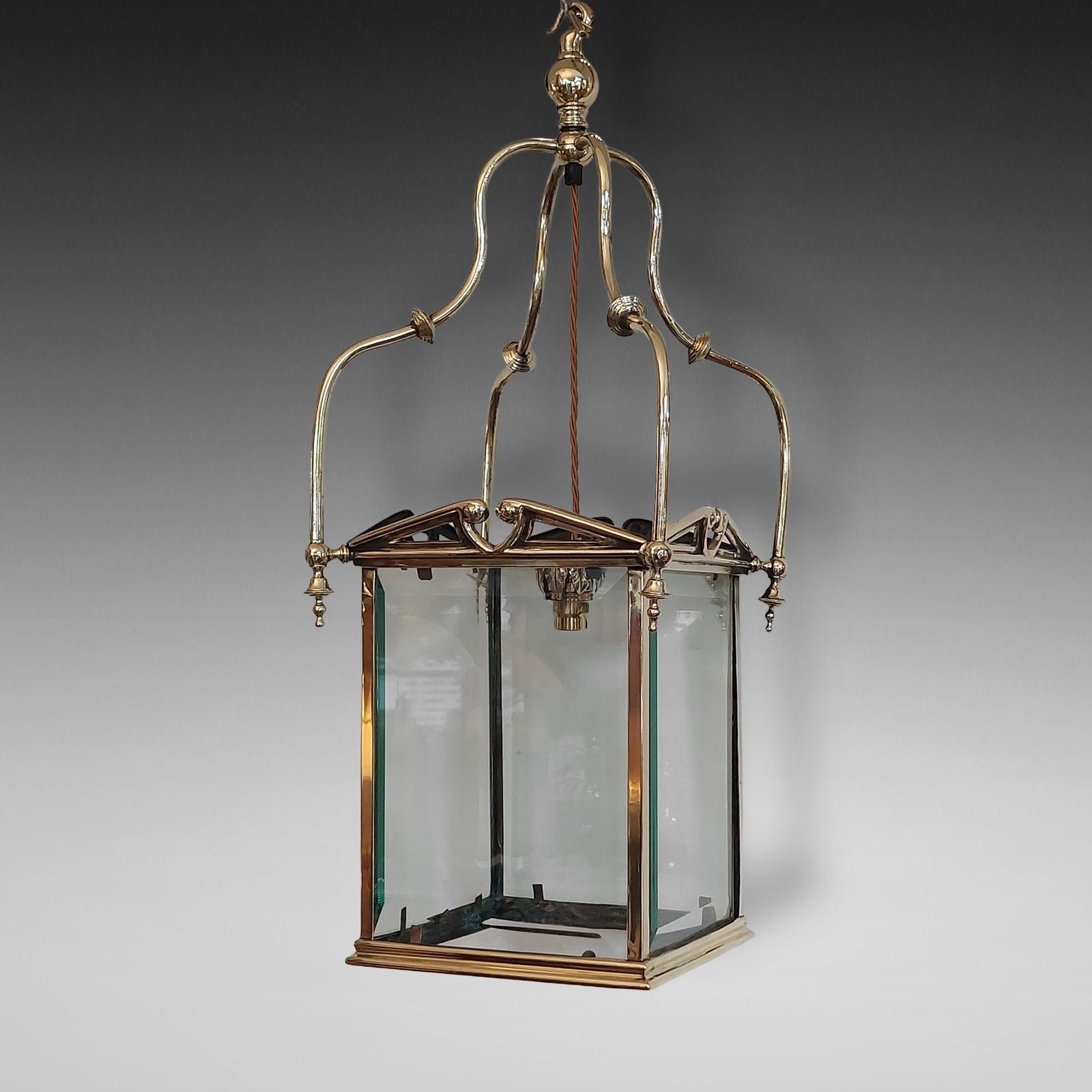 Art Nouveau Brass Framed Lantern (1 of 9) Art Nouveau Brass Framed Lantern (1 of 9)