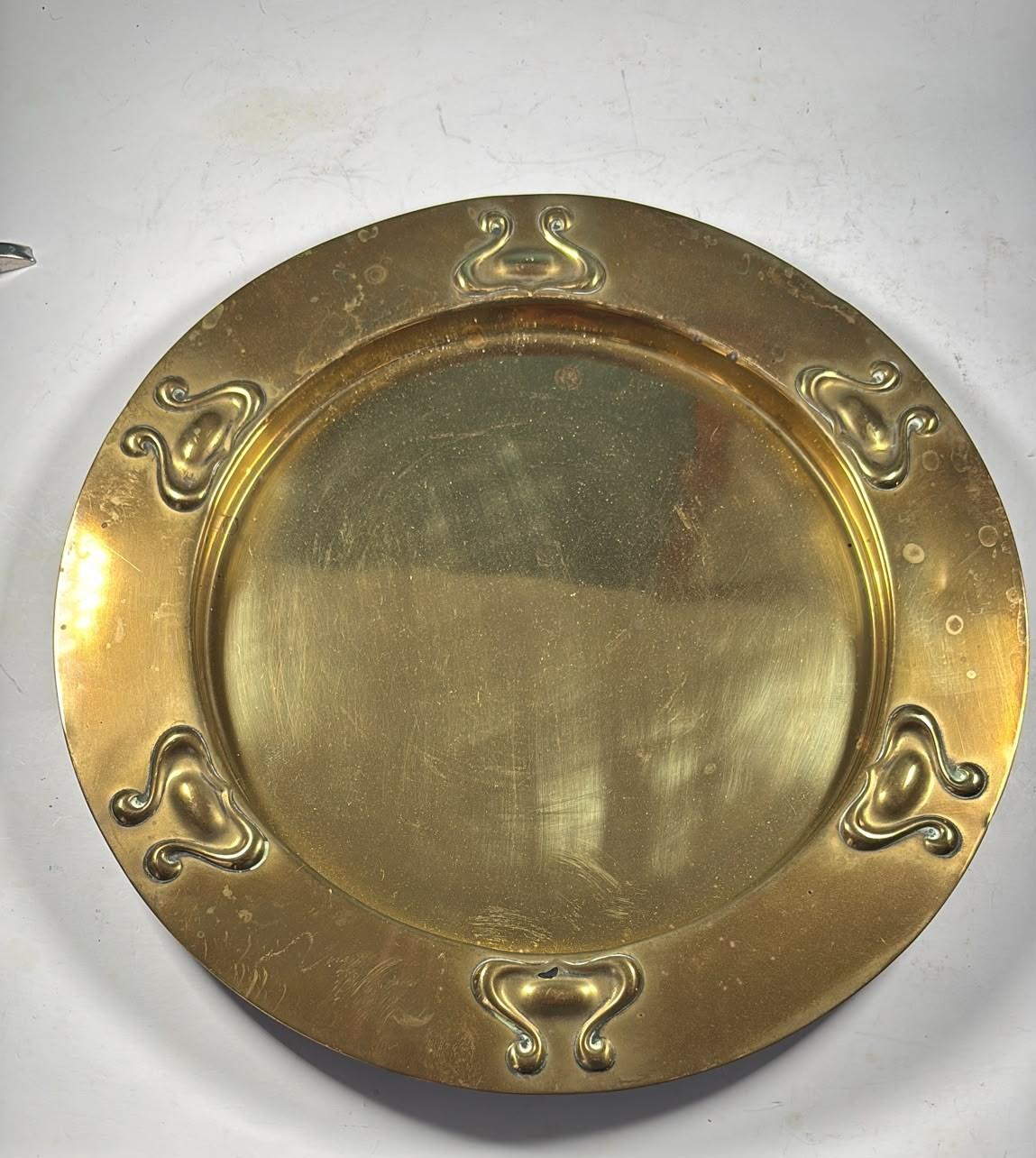 Art Nouveau Brass Charger / Serving Tray (1 of 3) Art Nouveau Brass Charger / Serving Tray (1 of 3)