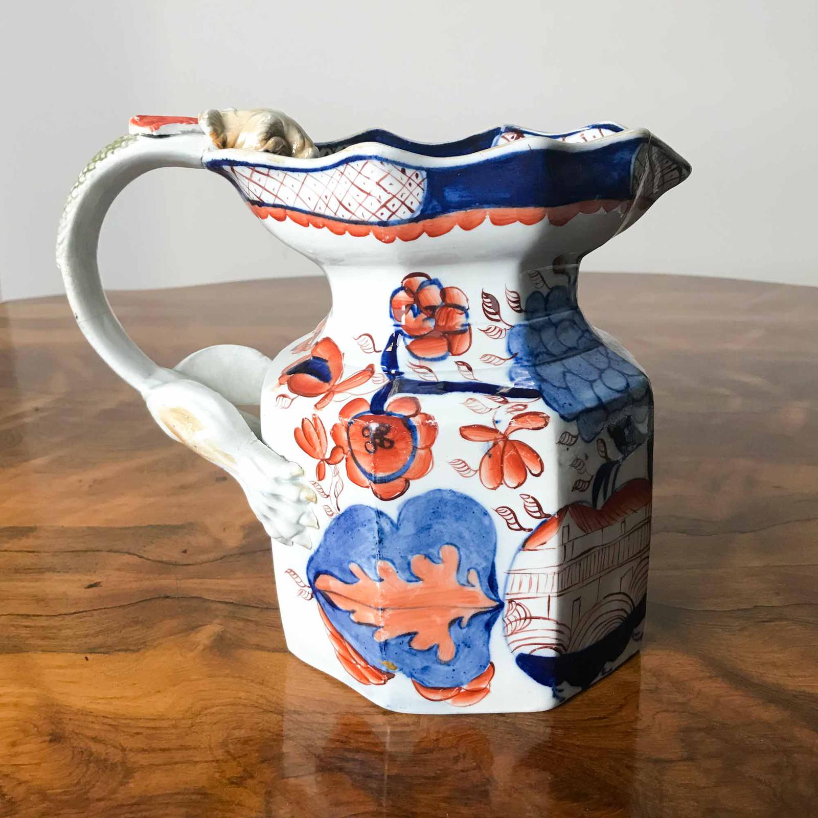 Large Gaudy Welsh Ironstone China Hydra Jug (1 of 8)