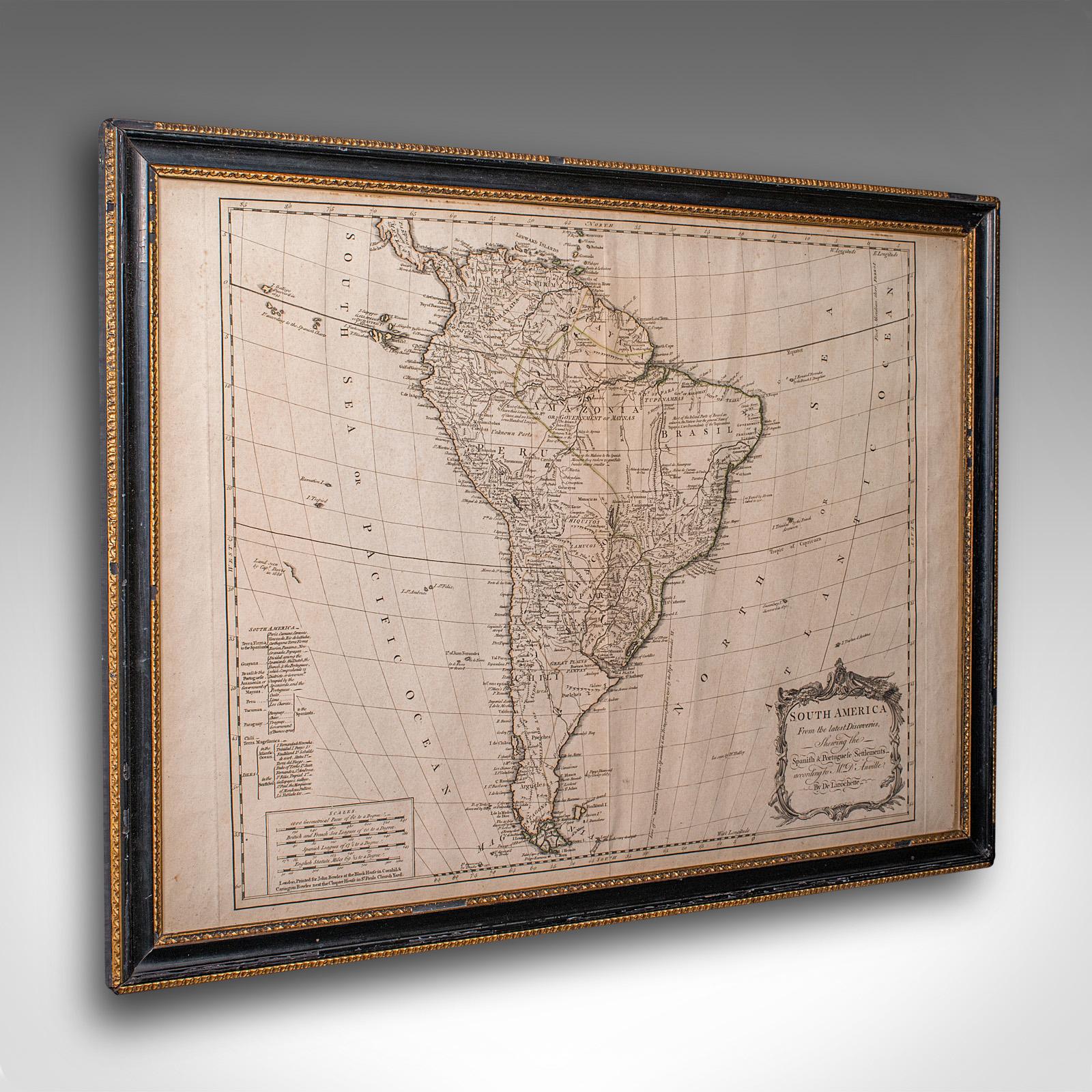 Antique South America Map, English, Framed Cartography, De La Rochette, Georgian (1 of 12)