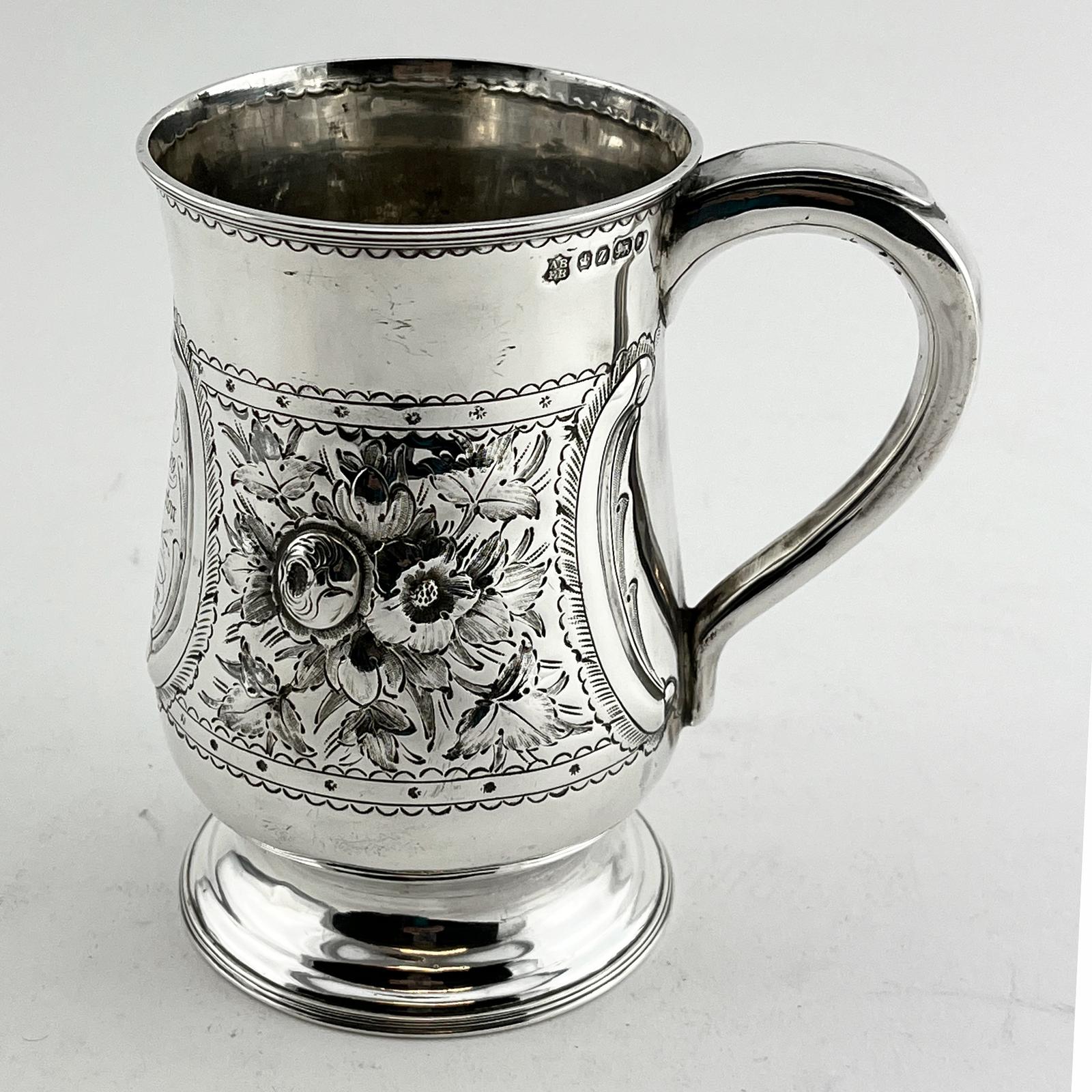Victorian Baluster Shaped Sterling Silver Pint Mug (1 of 7)