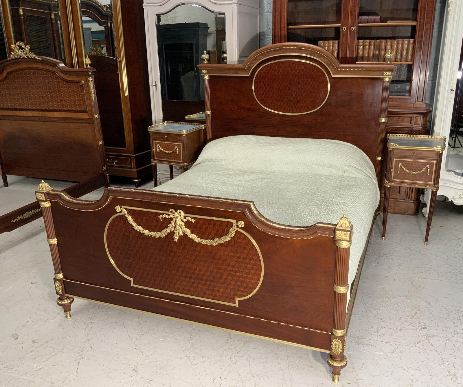 Stunning French Super King Size Bed with Matching Bedside Cabinets (1 of 18)