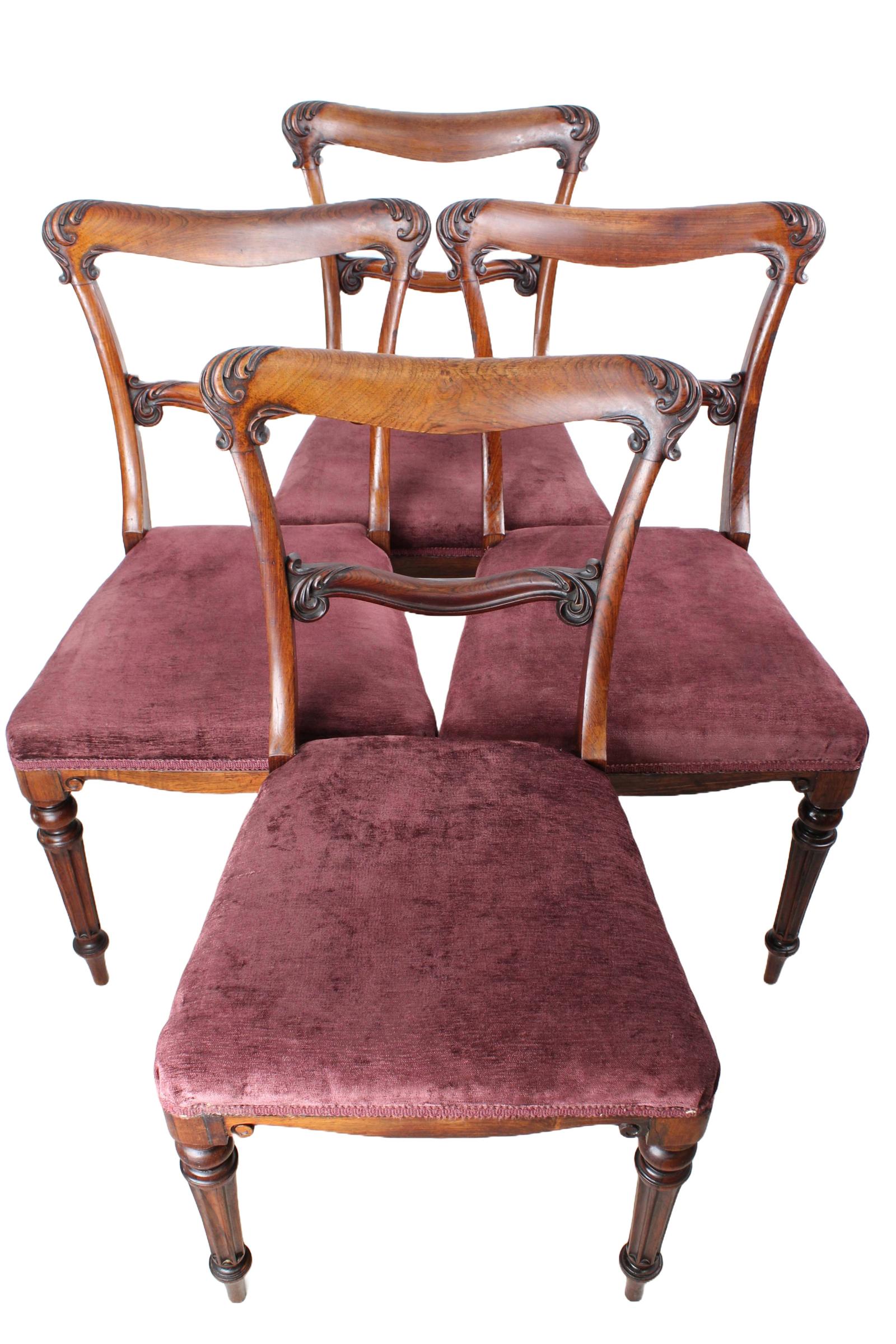 Set of 4 Victorian Rosewood Dining Chairs (1 of 13)