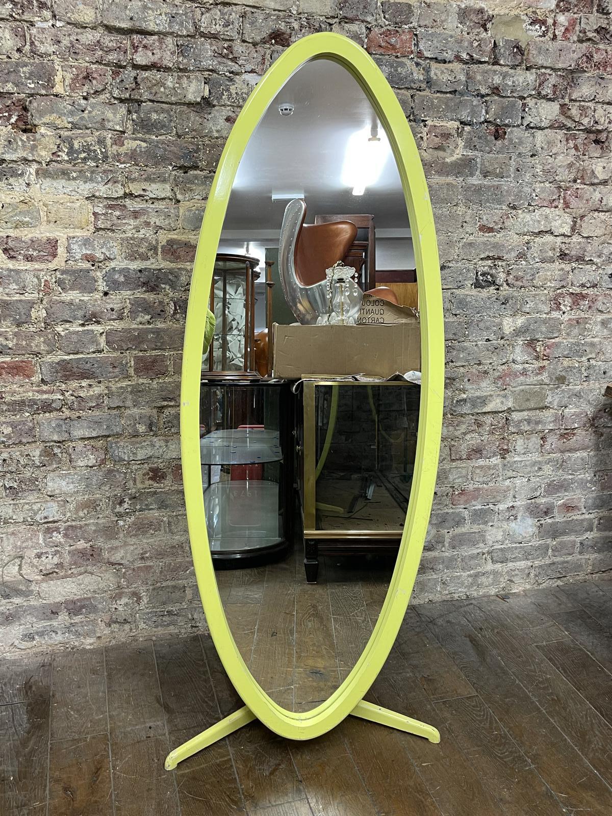 Yellow 1960's Oval Mirror (1 of 5)