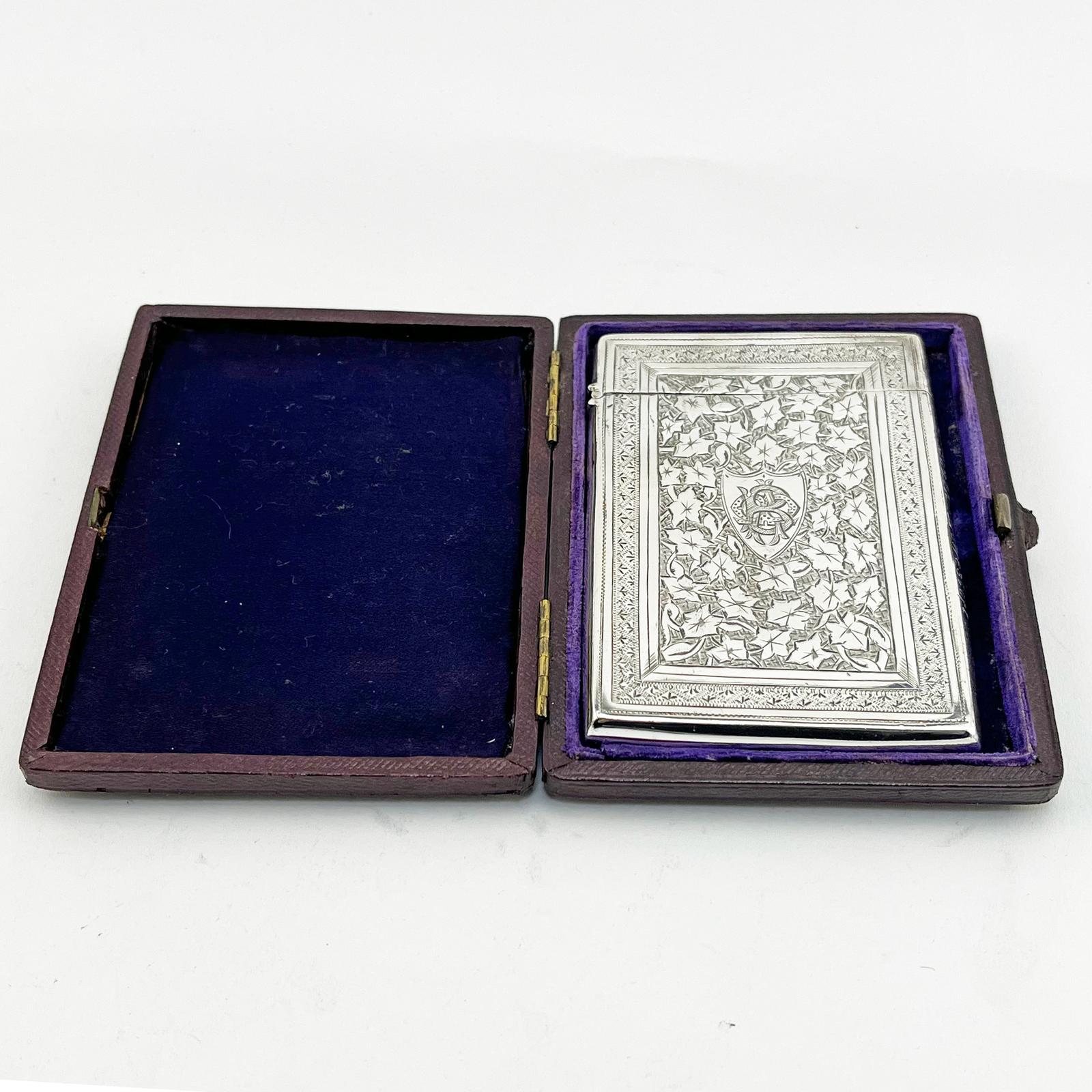 Boxed Victorian Sterling Silver Visiting Card Case (1 of 9) Boxed Victorian Sterling Silver Visiting Card Case (1 of 9)