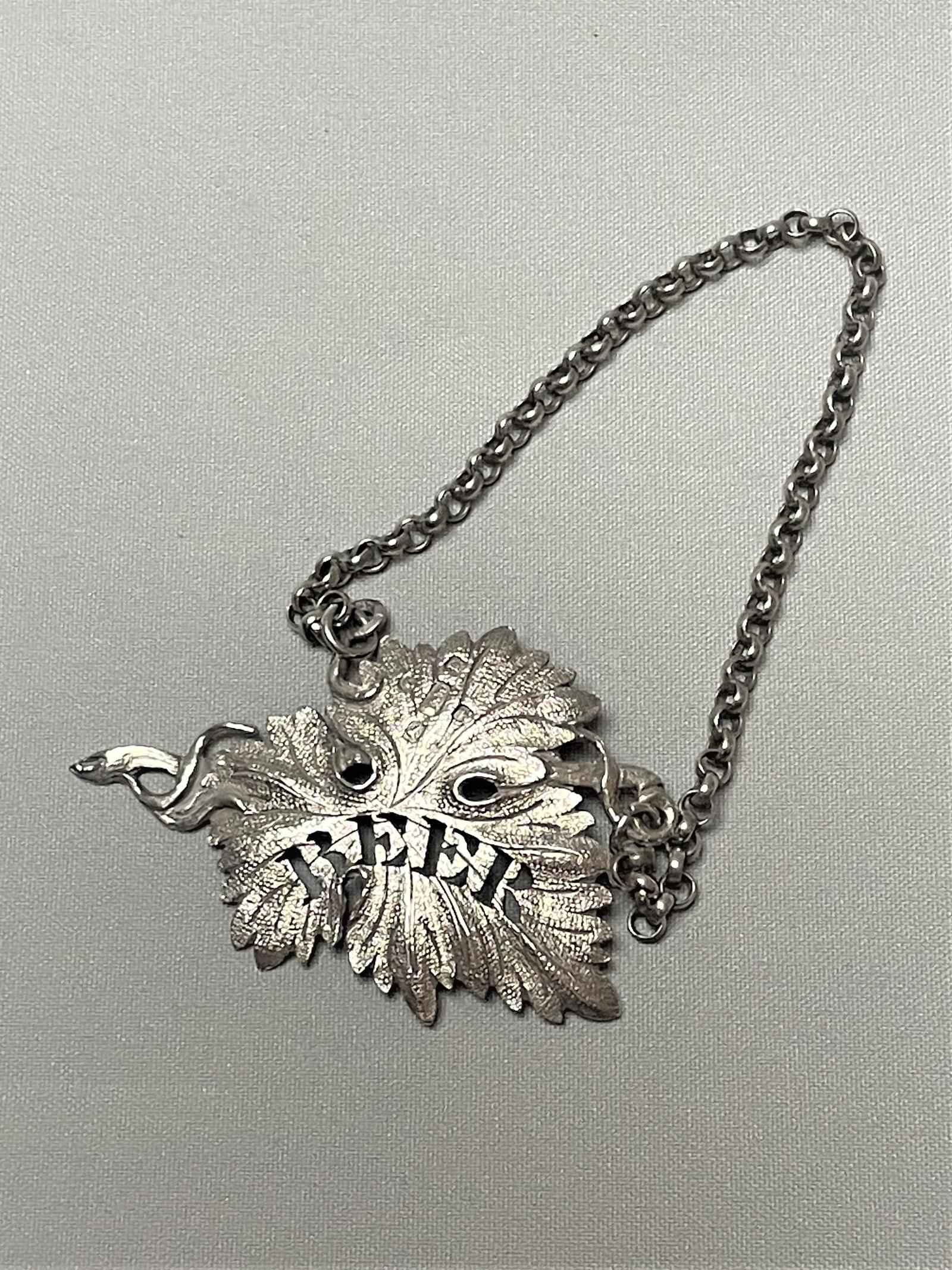 Extremely Rare 19th Century Silver 'Beer' Label (1 of 4) Extremely Rare 19th Century Silver 'Beer' Label (1 of 4)