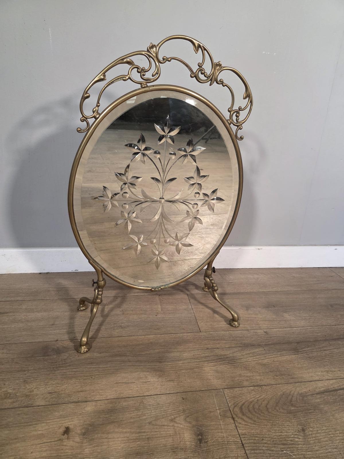 Antique Art Nouveau Style Cut Glass Fire Screen 1900s (1 of 8) Antique Art Nouveau Style Cut Glass Fire Screen 1900s (1 of 8)