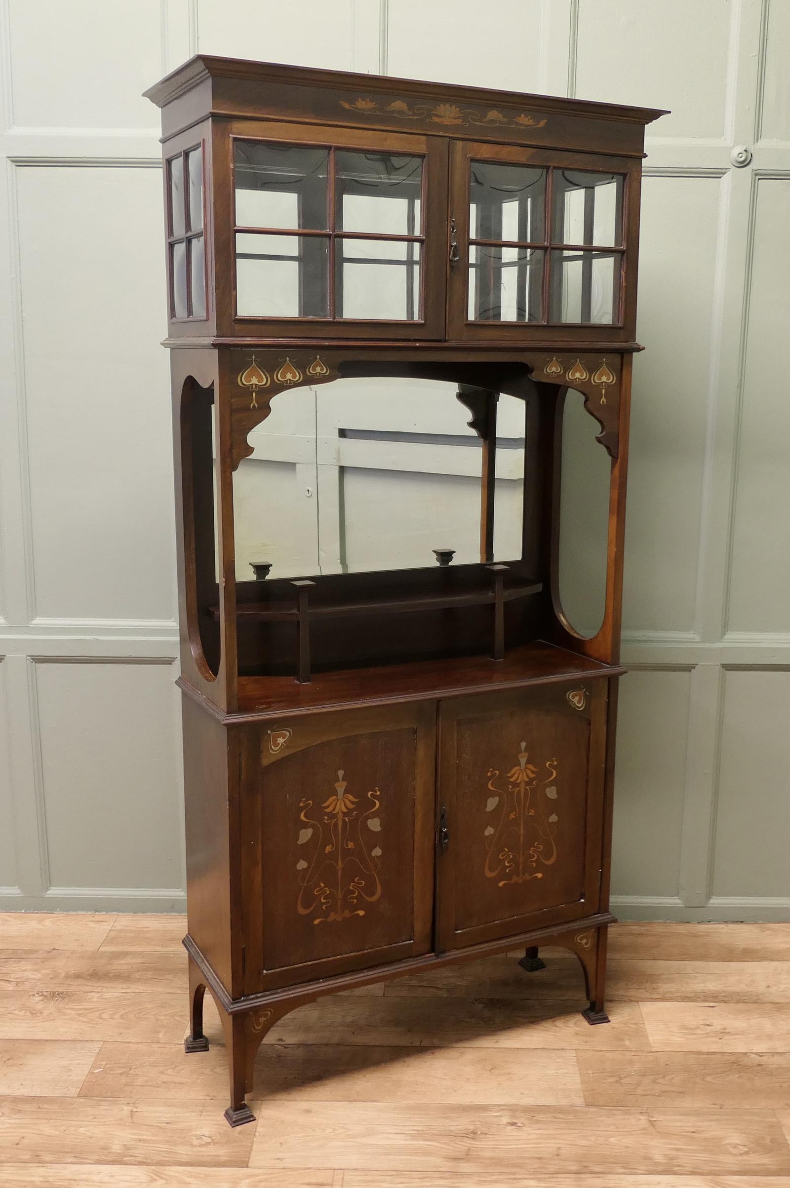 Art Nouveau Inlaid Display Cabinet - Design by Shapland & Petter (1 of 7) Art Nouveau Inlaid Display Cabinet - Design by Shapland & Petter (1 of 7)
