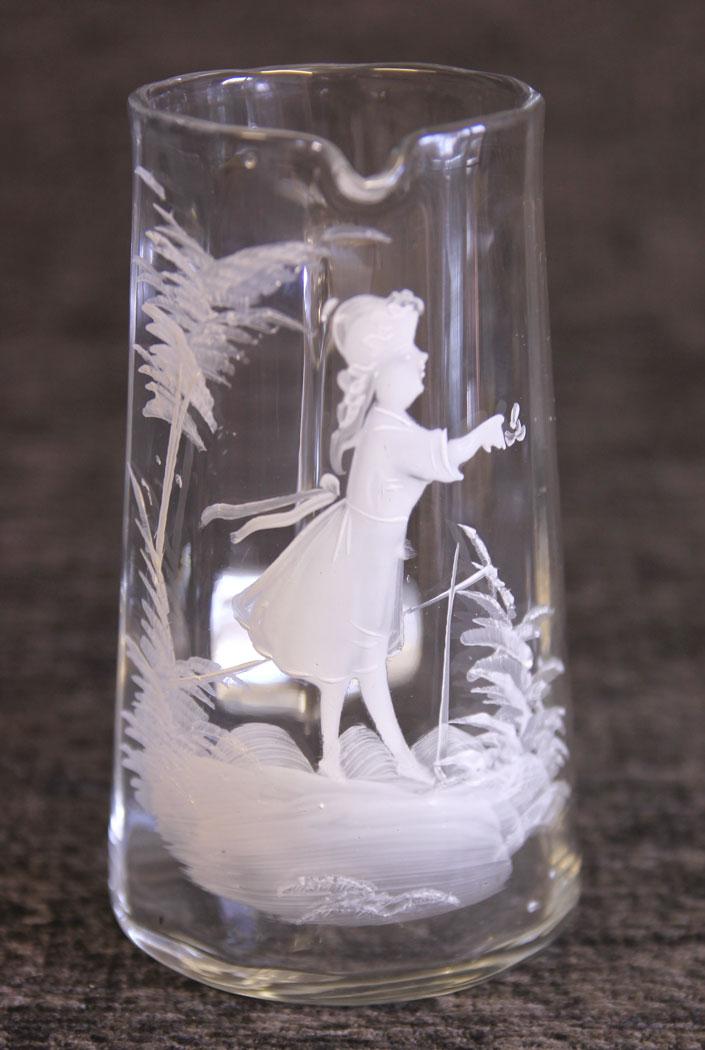 Antique Victorian Mary Gregory Glass Jug Pitcher (1 of 9)