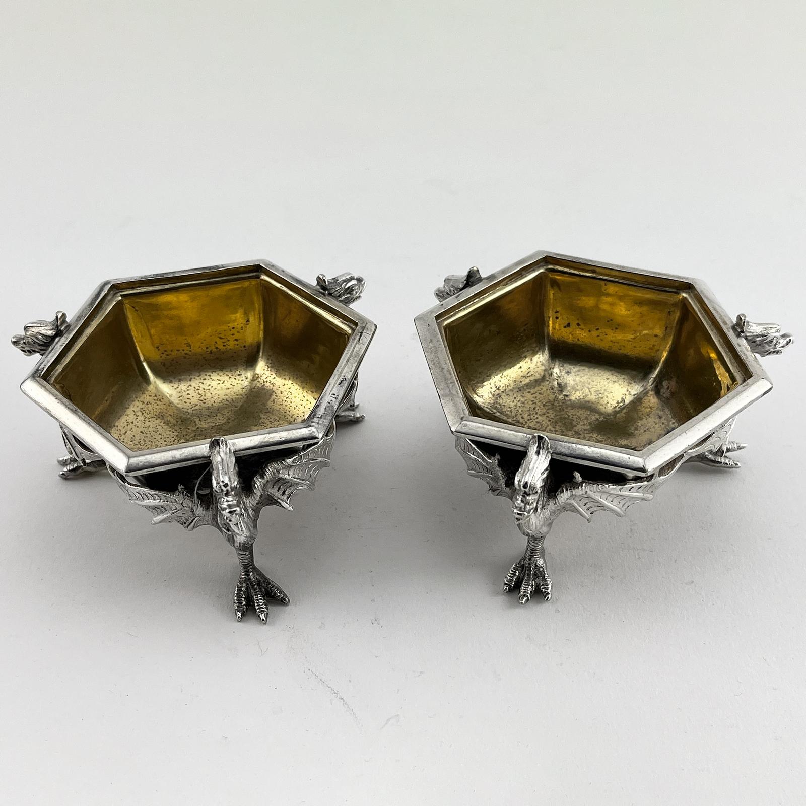 Unusual Pair of Victorian Silver Plated Salts (1 of 5)