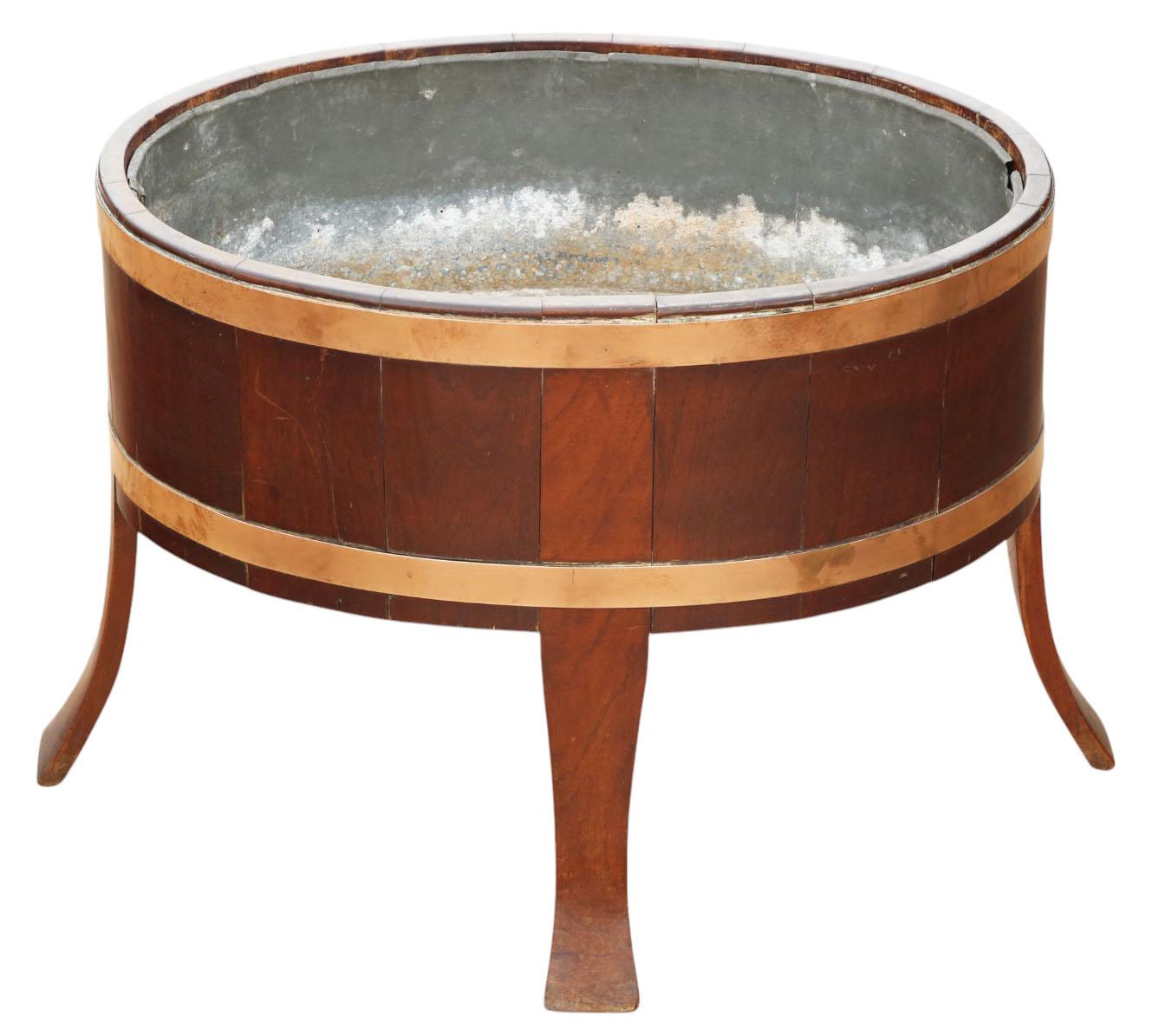 Antique c.1800 Georgian Mahogany & Brass Wine Cooler, Planter or Log Basket – Quality Period Piece (1 of 8) Antique c.1800 Georgian Mahogany & Brass Wine Cooler, Planter or Log Basket – Quality Period Piece (1 of 8)