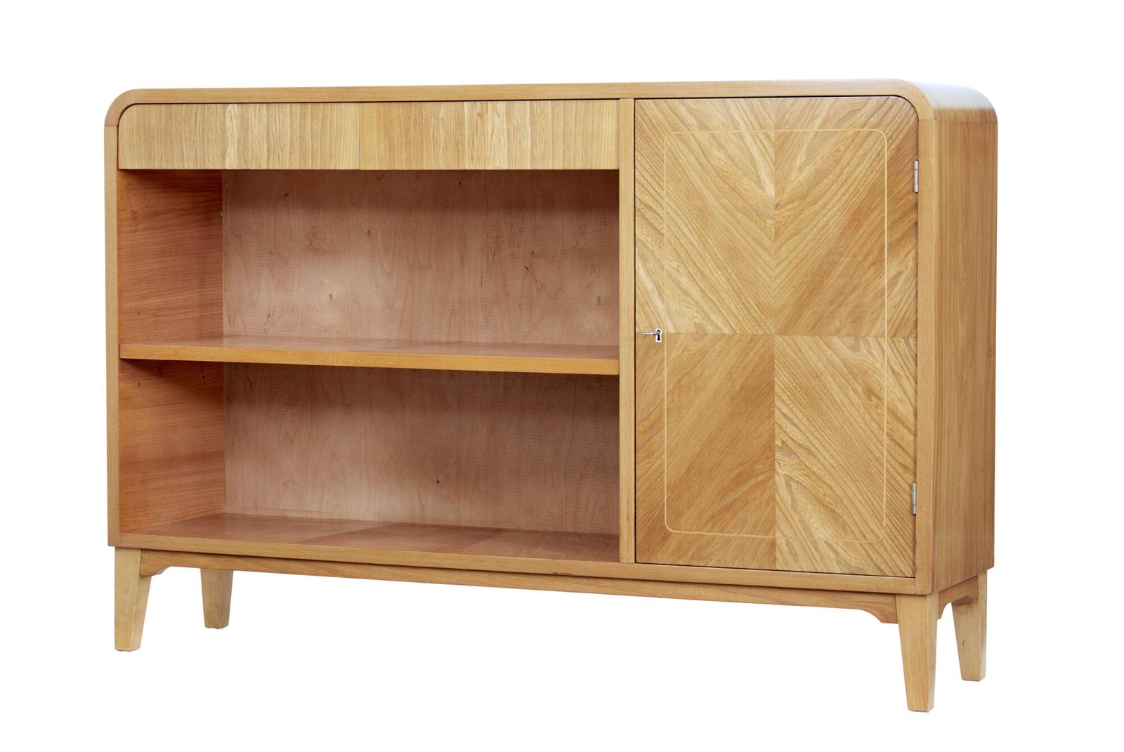 Mid 20th Century Low Open Elm Bookcase (1 of 8)